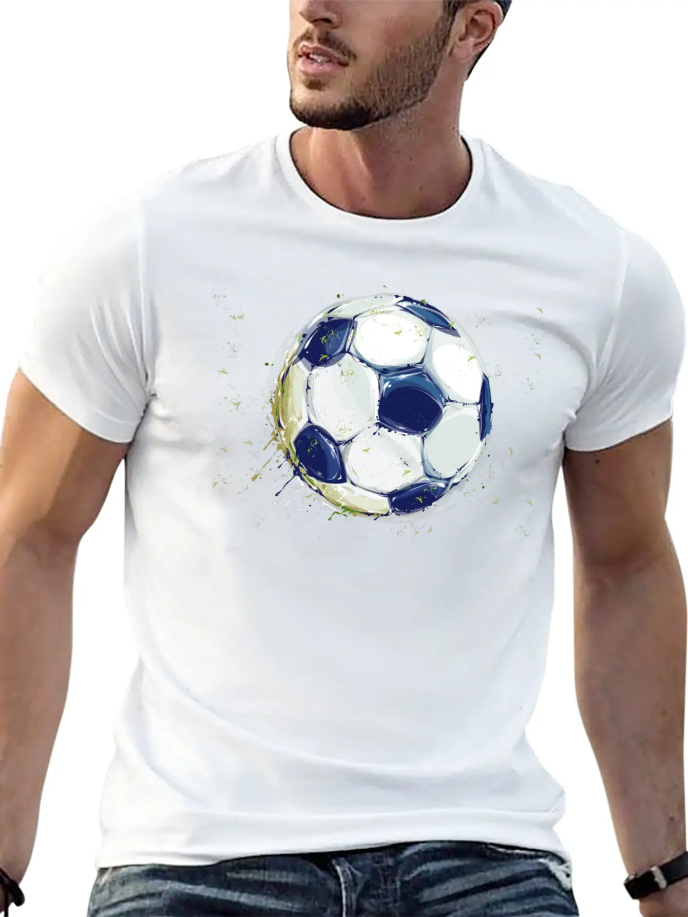 Soccer Splash With Grass Unisex Casual T-Shirt – Clean Design For Daily Comfort