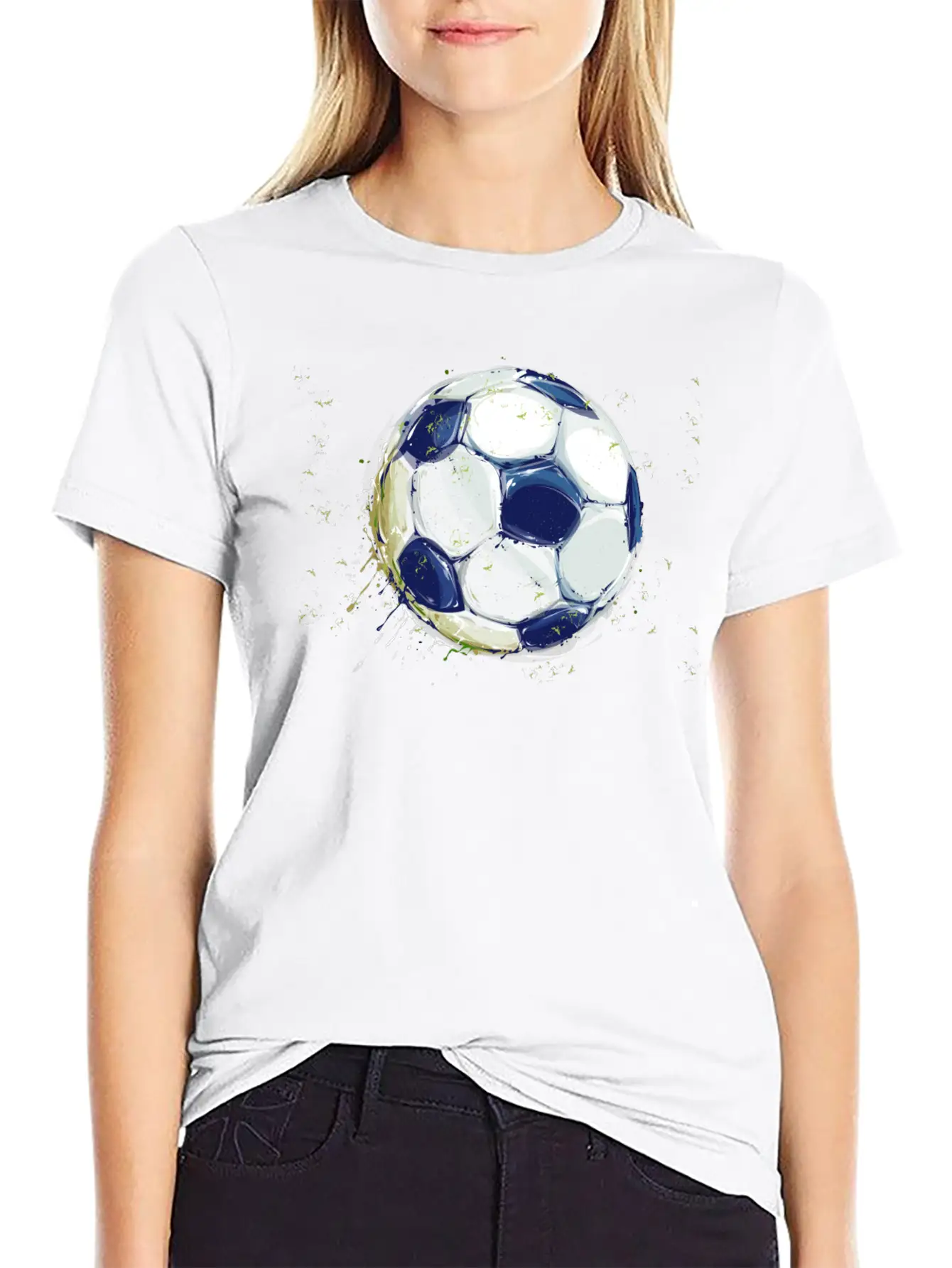Soccer Splash With Grass Unisex Casual T-Shirt – Clean Design For Daily Comfort