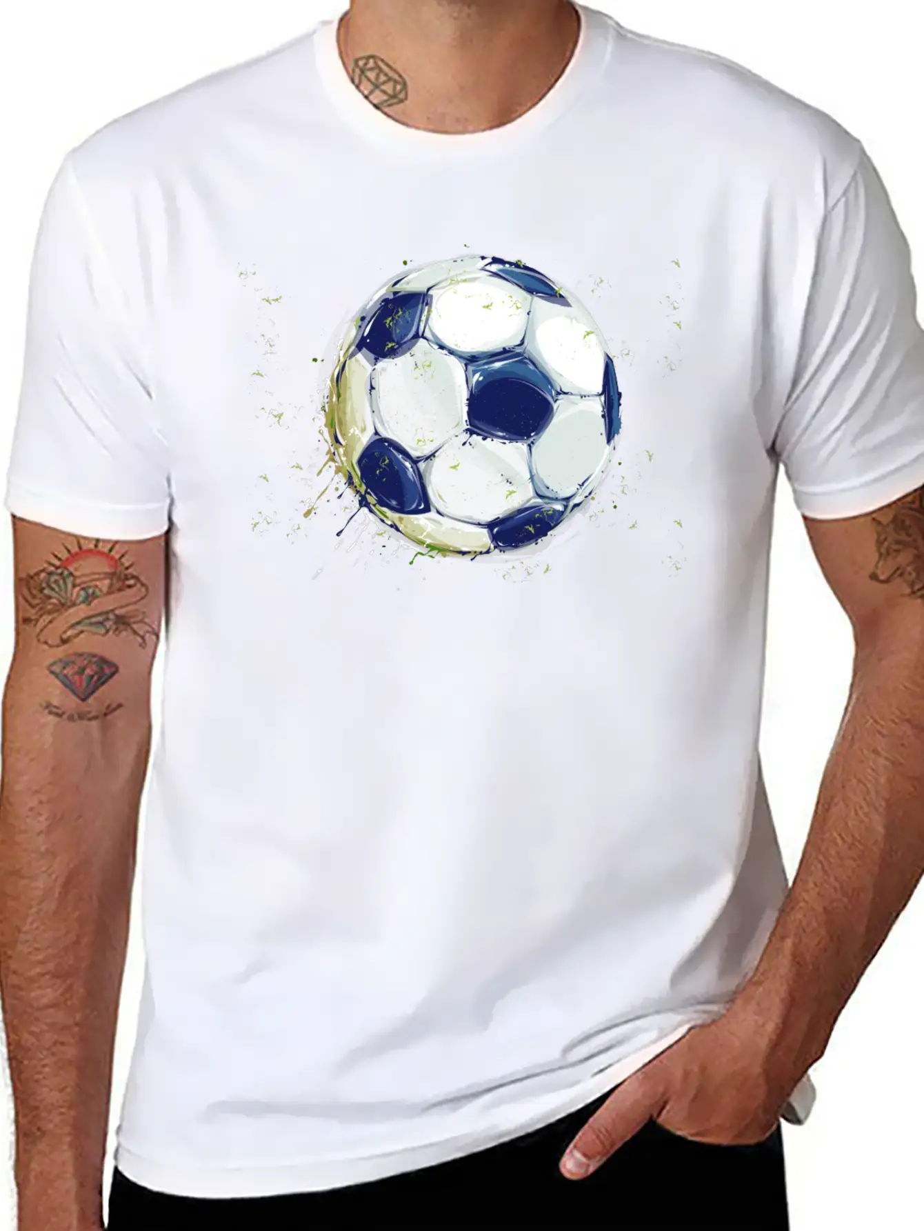 Soccer Splash With Grass Unisex Casual T-Shirt – Clean Design For Daily Comfort