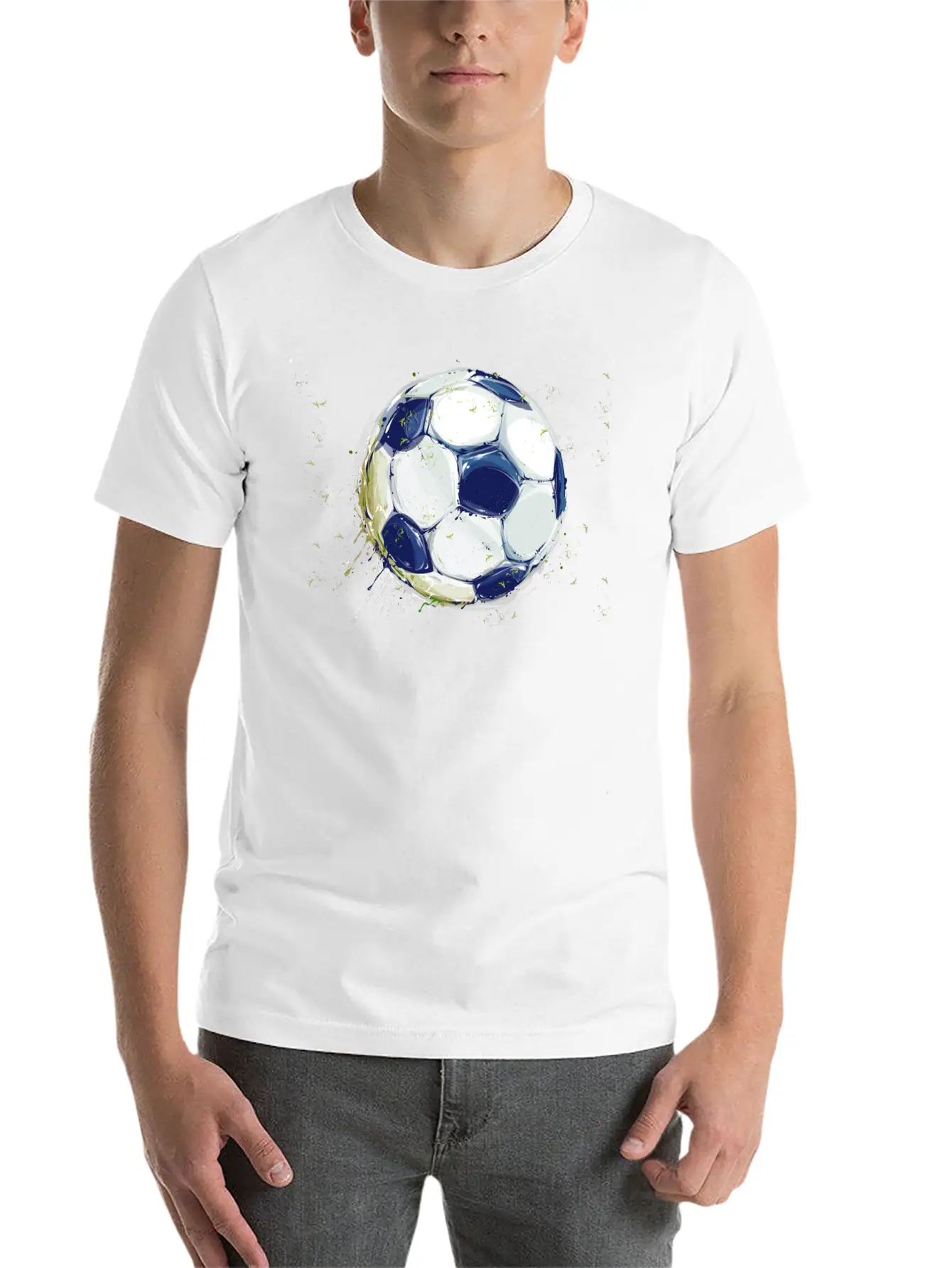Soccer Splash With Grass Unisex Casual T-Shirt – Clean Design For Daily Comfort