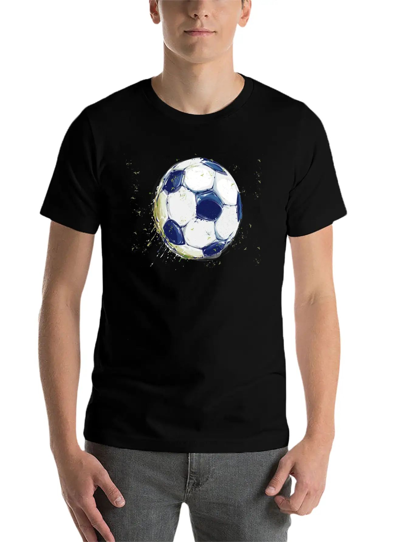 Soccer Splash With Grass Unisex Casual T-Shirt – Clean Design For Daily Comfort