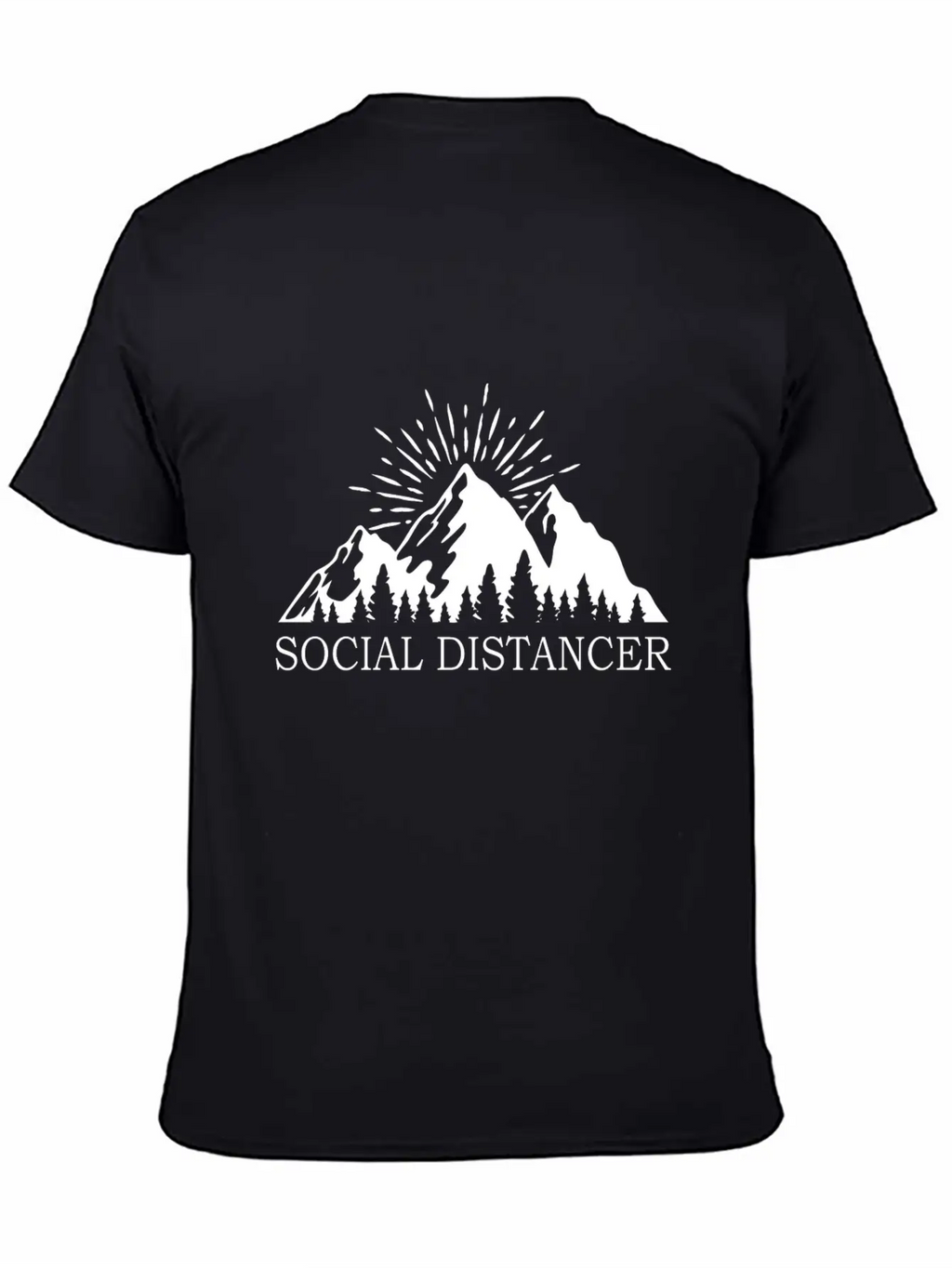 Social Distancer Mountains Introvert Gift Unisex Casual T-Shirt – Clean Design For Daily Comfort