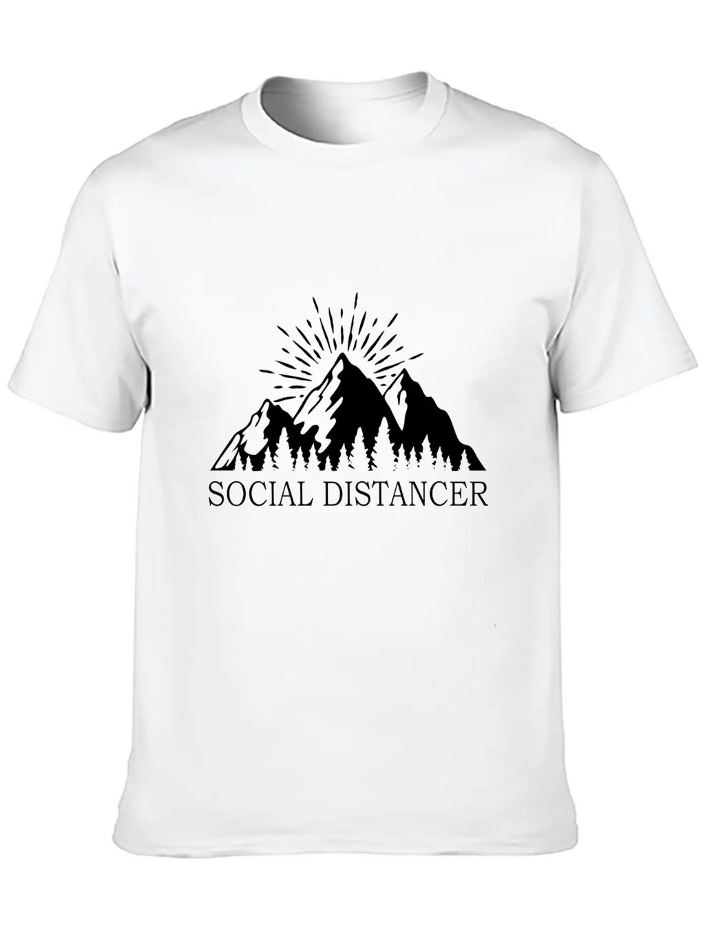 Social Distancer Mountains Introvert Gift Unisex Casual T-Shirt – Clean Design For Daily Comfort