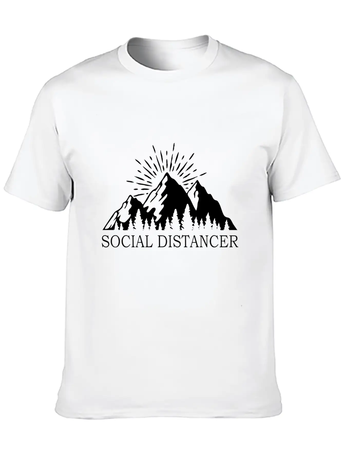 Social Distancer Mountains Introvert Gift Unisex Casual T-Shirt – Clean Design For Daily Comfort