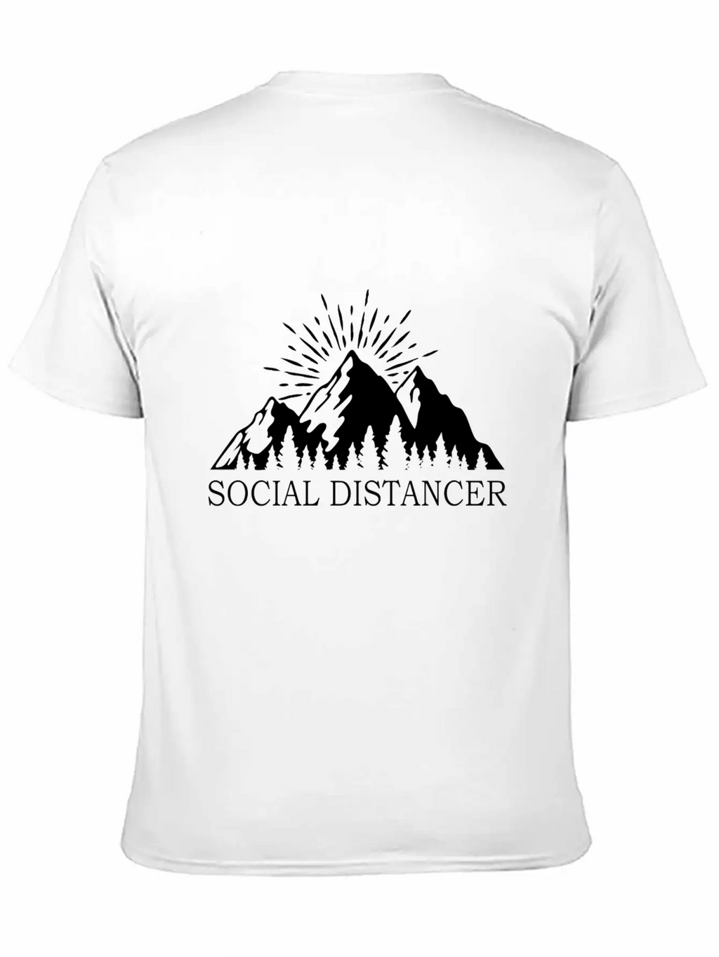 Social Distancer Mountains Introvert Gift Unisex Casual T-Shirt – Clean Design For Daily Comfort