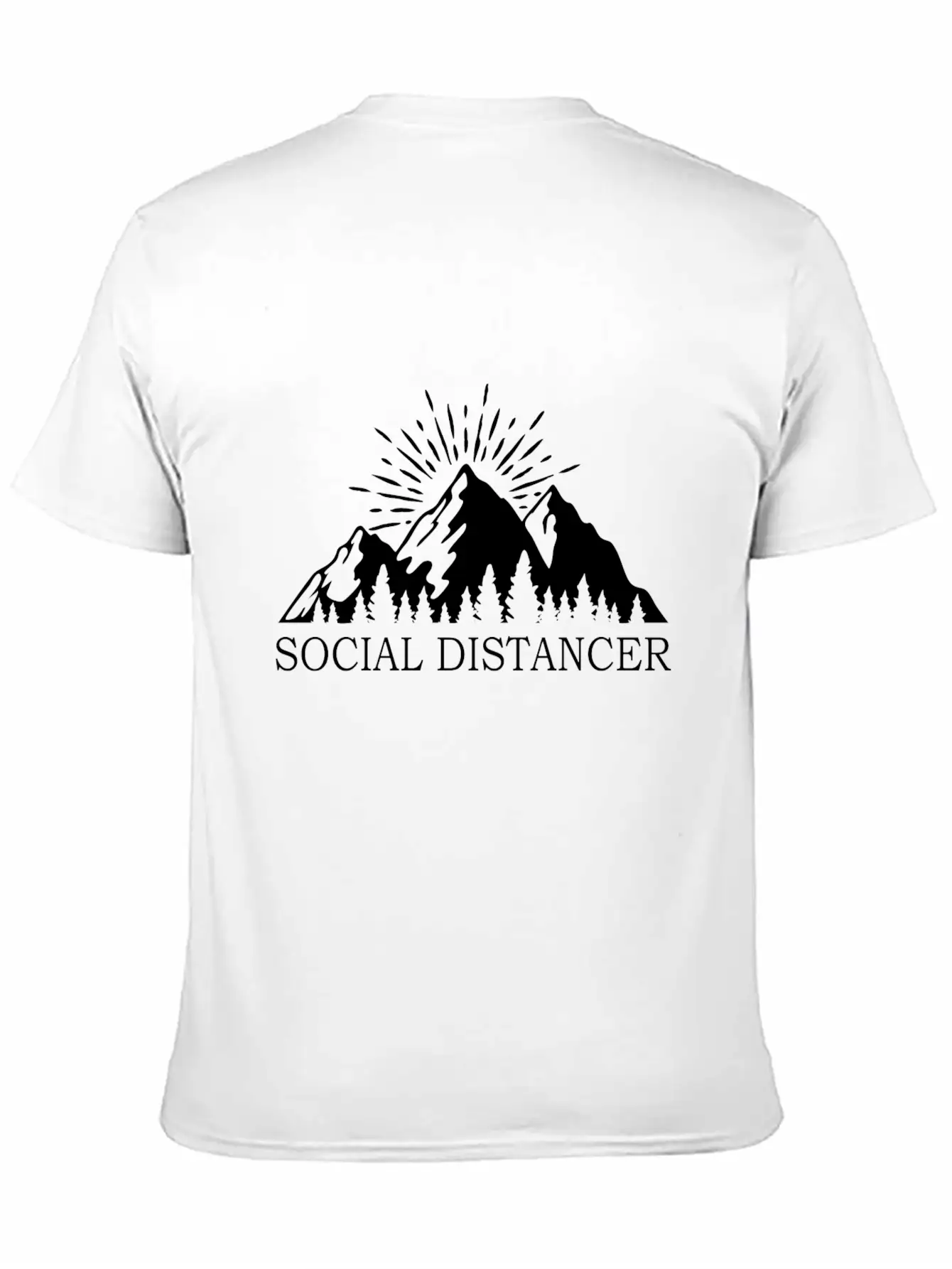 Social Distancer Mountains Introvert Gift Unisex Casual T-Shirt – Clean Design For Daily Comfort