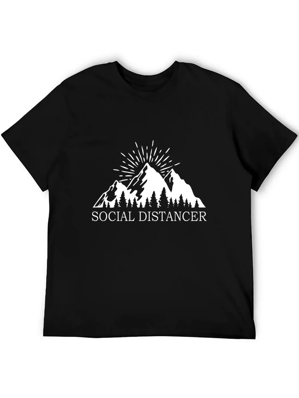 Social Distancer Mountains Introvert Gift Unisex Casual T-Shirt – Clean Design For Daily Comfort