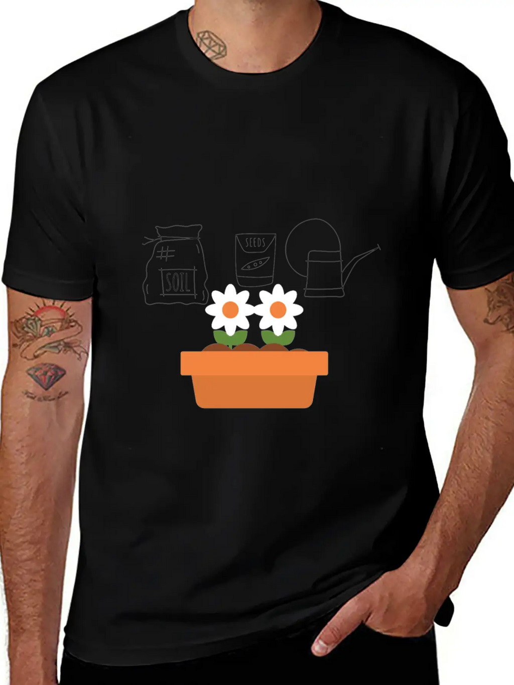 Soil Seeds Watering Can Garden Shirt Breathable Soft Cotton T-Shirt – Timeless Casual Look