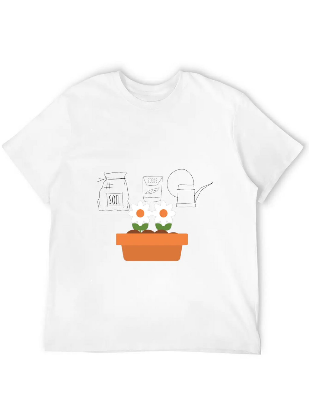 Soil Seeds Watering Can Garden Shirt Breathable Soft Cotton T-Shirt – Timeless Casual Look
