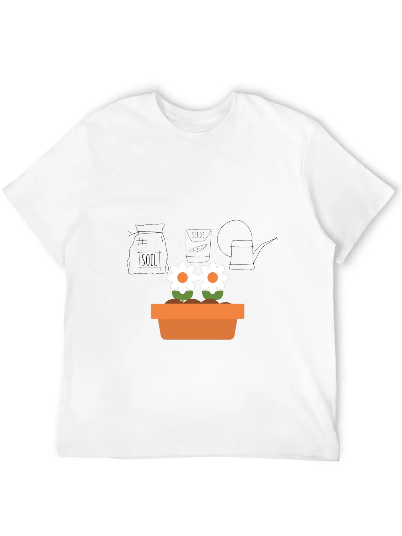 Soil Seeds Watering Can Garden Shirt Breathable Soft Cotton T-Shirt – Timeless Casual Look