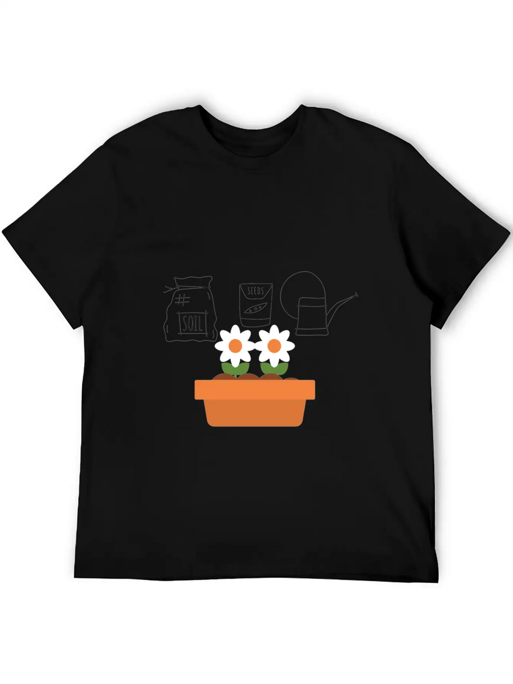 Soil Seeds Watering Can Garden Shirt Breathable Soft Cotton T-Shirt – Timeless Casual Look