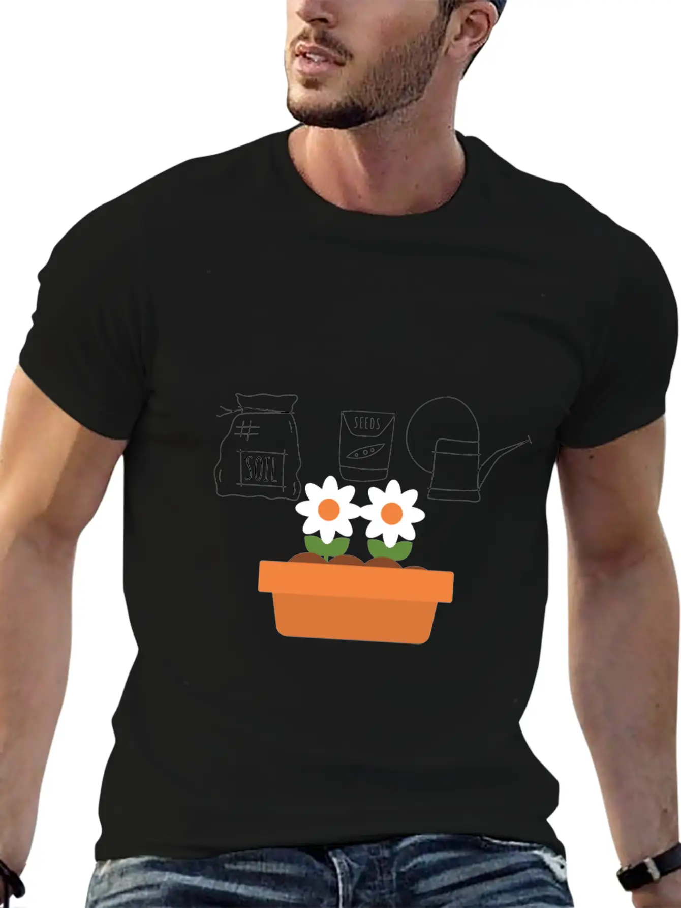 Soil Seeds Watering Can Garden Shirt Breathable Soft Cotton T-Shirt – Timeless Casual Look