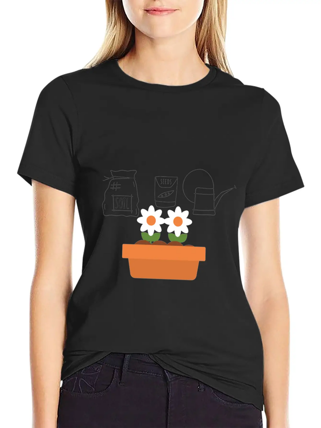 Soil Seeds Watering Can Garden Shirt Breathable Soft Cotton T-Shirt – Timeless Casual Look