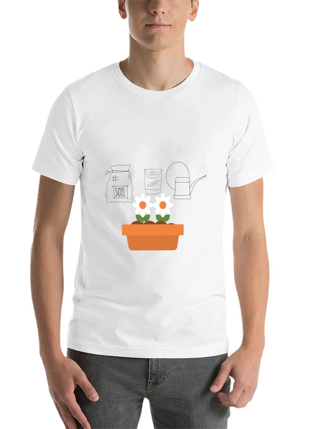 Soil Seeds Watering Can Garden Shirt Breathable Soft Cotton T-Shirt – Timeless Casual Look
