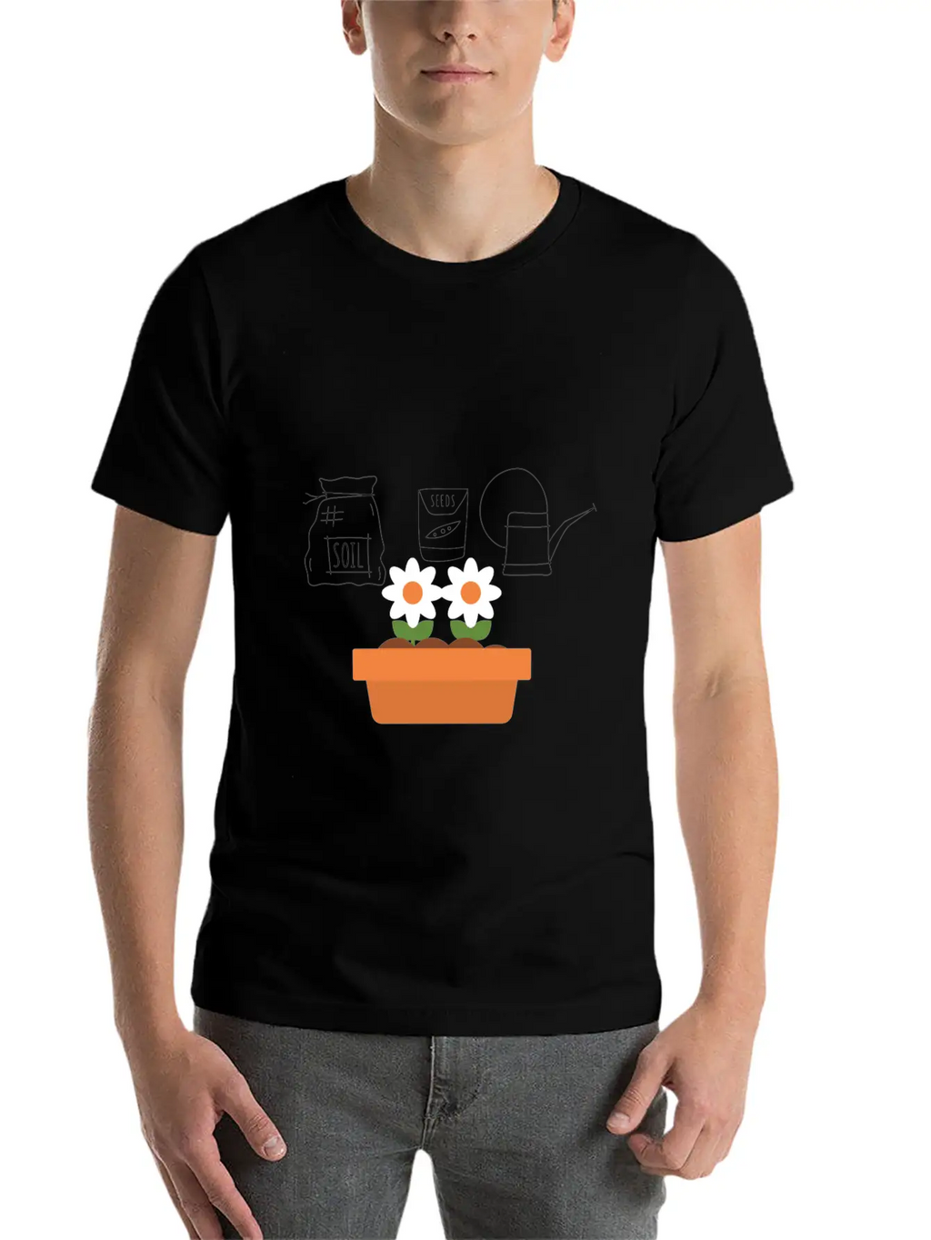 Soil Seeds Watering Can Garden Shirt Breathable Soft Cotton T-Shirt – Timeless Casual Look