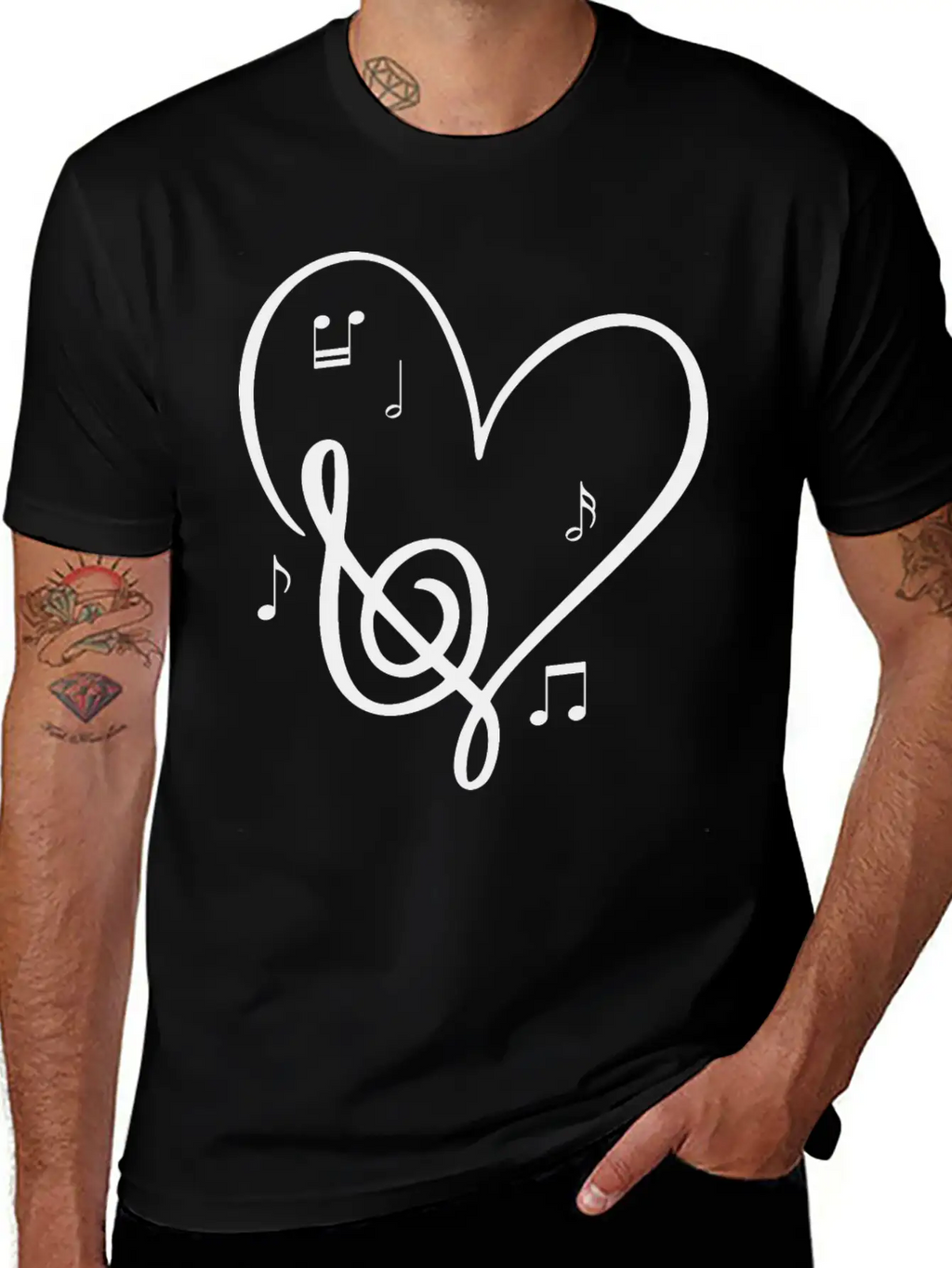 Sol Key Heart Music Lover Valentines Day Singer Unisex Short Sleeve Soft Cotton T-Shirt – Casual Everyday Wear