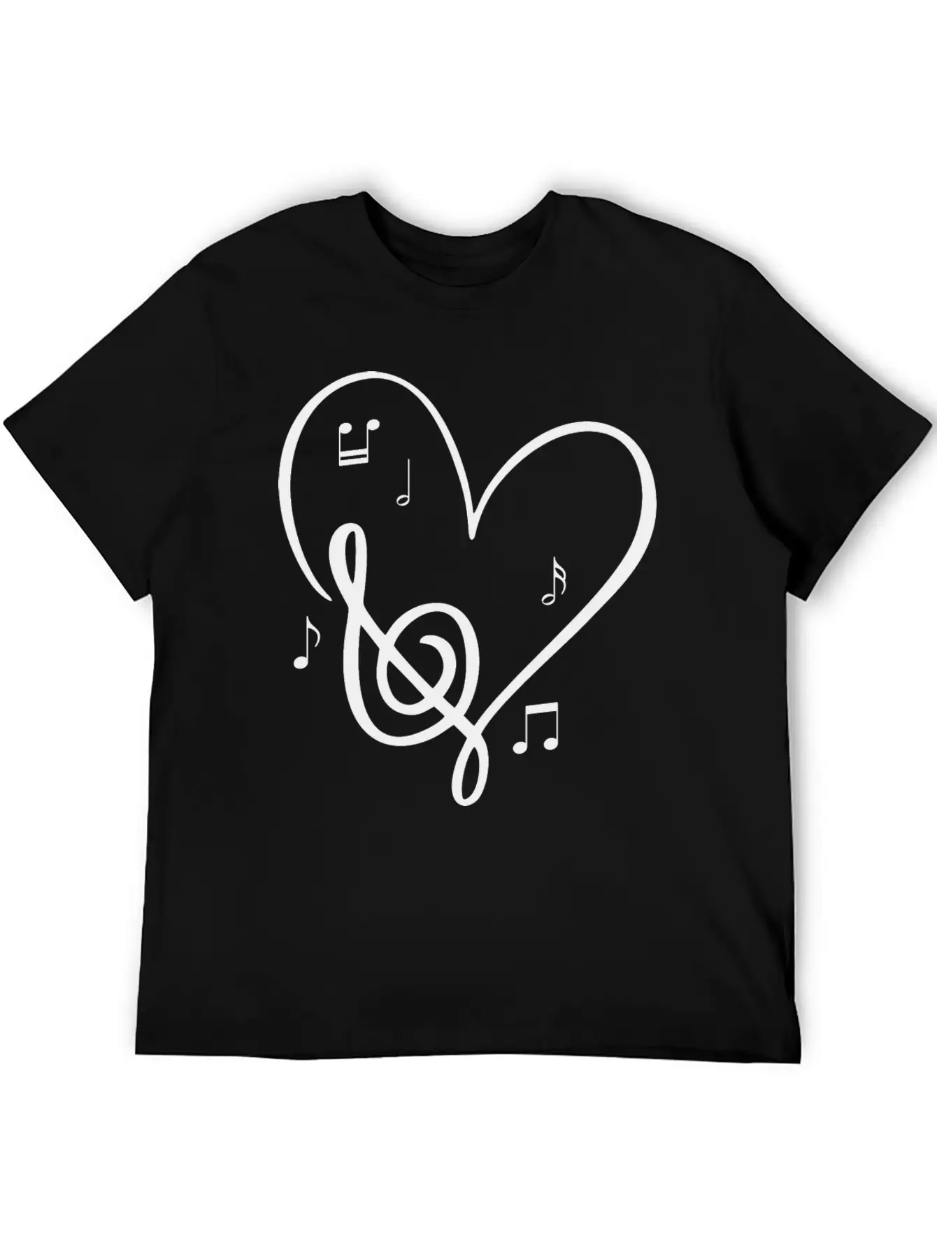 Sol Key Heart Music Lover Valentines Day Singer Unisex Short Sleeve Soft Cotton T-Shirt – Casual Everyday Wear