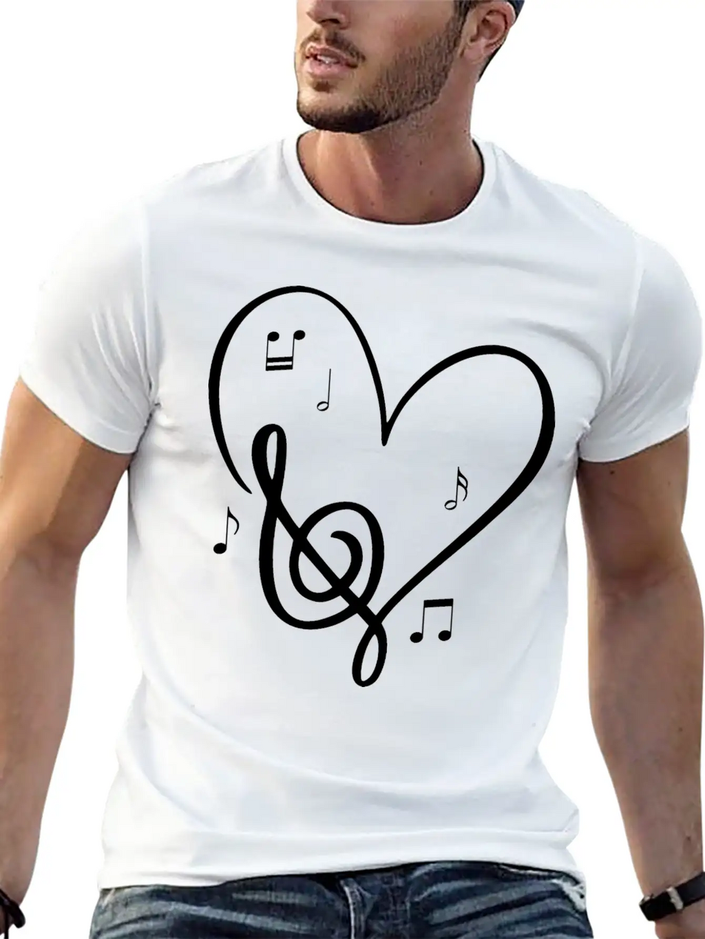 Sol Key Heart Music Lover Valentines Day Singer Unisex Short Sleeve Soft Cotton T-Shirt – Casual Everyday Wear