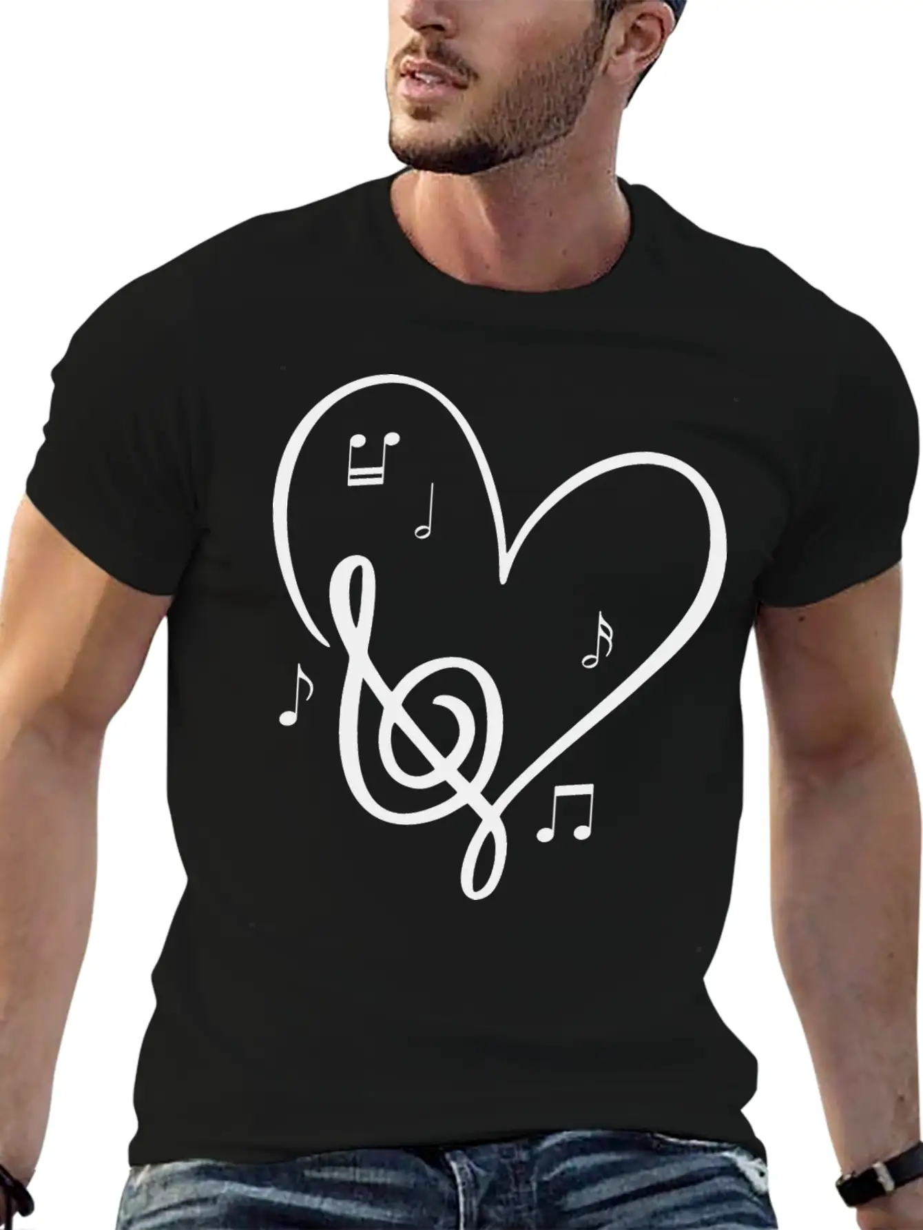 Sol Key Heart Music Lover Valentines Day Singer Unisex Short Sleeve Soft Cotton T-Shirt – Casual Everyday Wear