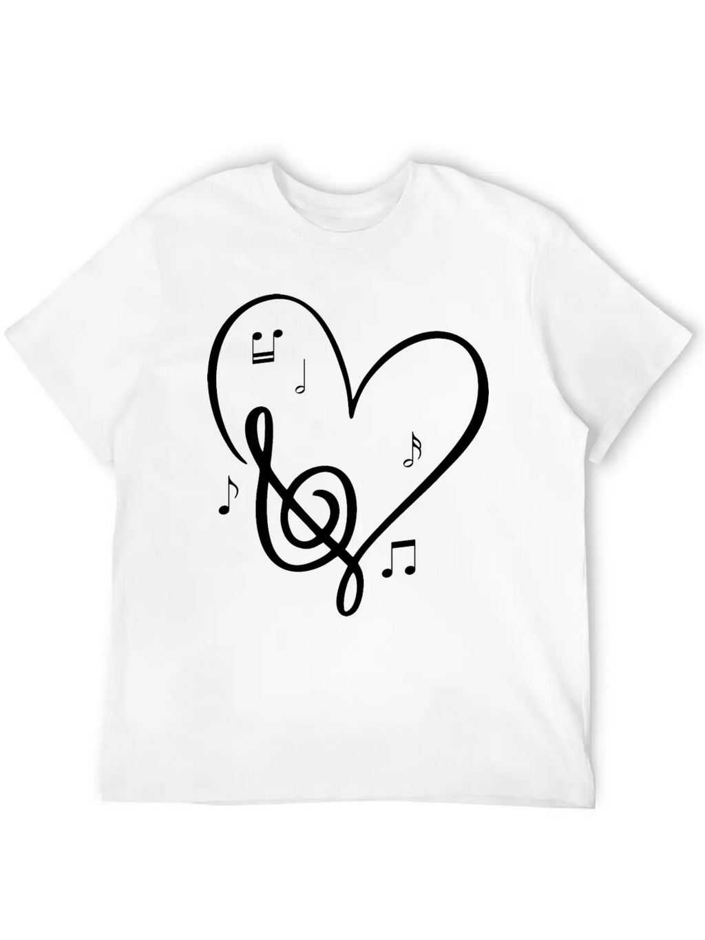 Sol Key Heart Music Lover Valentines Day Singer Unisex Short Sleeve Soft Cotton T-Shirt – Casual Everyday Wear