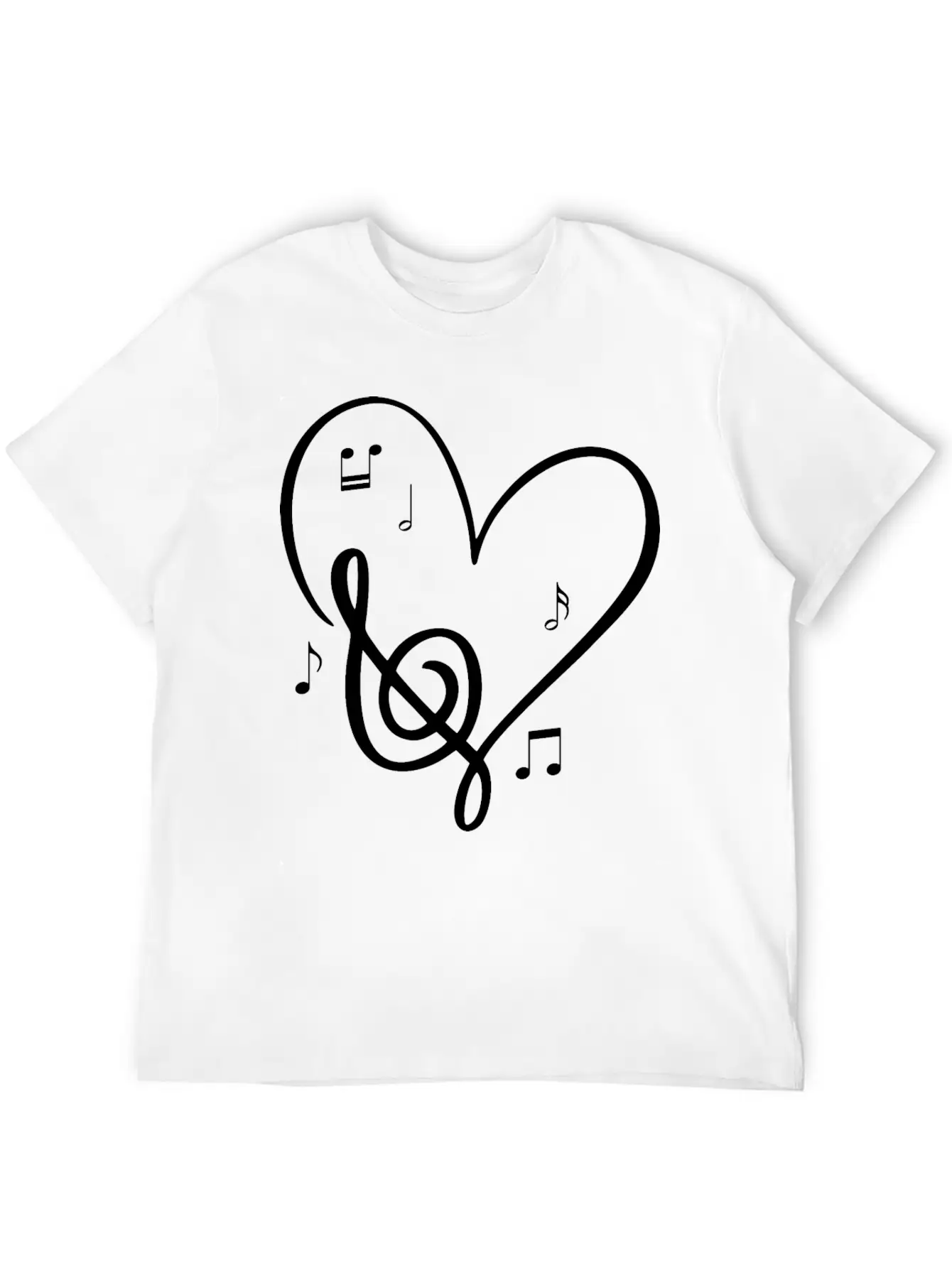 Sol Key Heart Music Lover Valentines Day Singer Unisex Short Sleeve Soft Cotton T-Shirt – Casual Everyday Wear