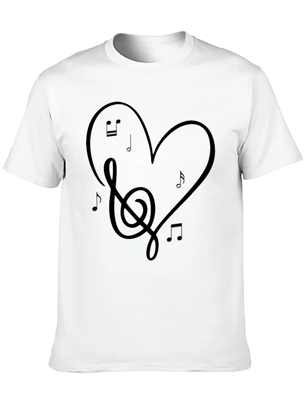 Sol Key Heart Music Lover Valentines Day Singer Unisex Short Sleeve Soft Cotton T-Shirt – Casual Everyday Wear