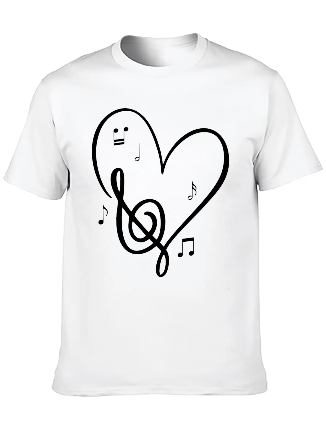 Sol Key Heart Music Lover Valentines Day Singer Unisex Short Sleeve Soft Cotton T-Shirt – Casual Everyday Wear