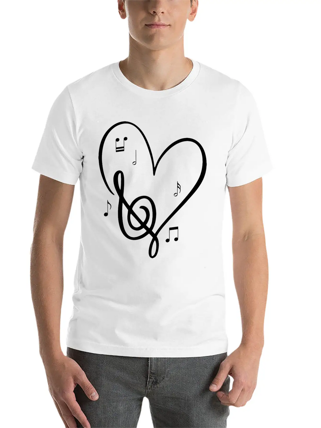 Sol Key Heart Music Lover Valentines Day Singer Unisex Short Sleeve Soft Cotton T-Shirt – Casual Everyday Wear