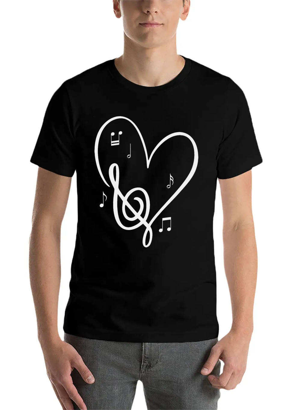 Sol Key Heart Music Lover Valentines Day Singer Unisex Short Sleeve Soft Cotton T-Shirt – Casual Everyday Wear