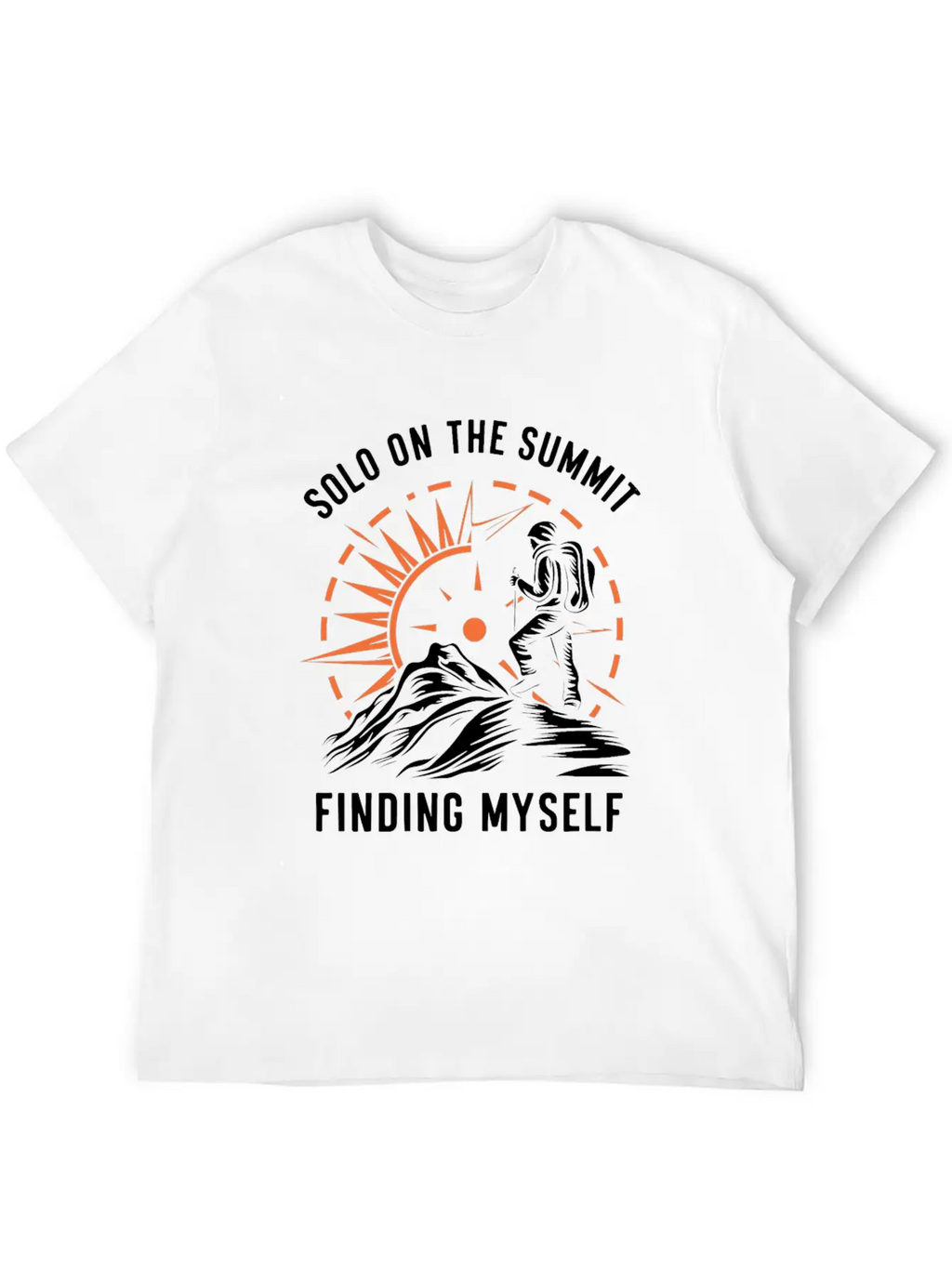 Solo On The Summit Finding Myself Solo Hiking Breathable Soft Cotton T-Shirt – Timeless Casual Look