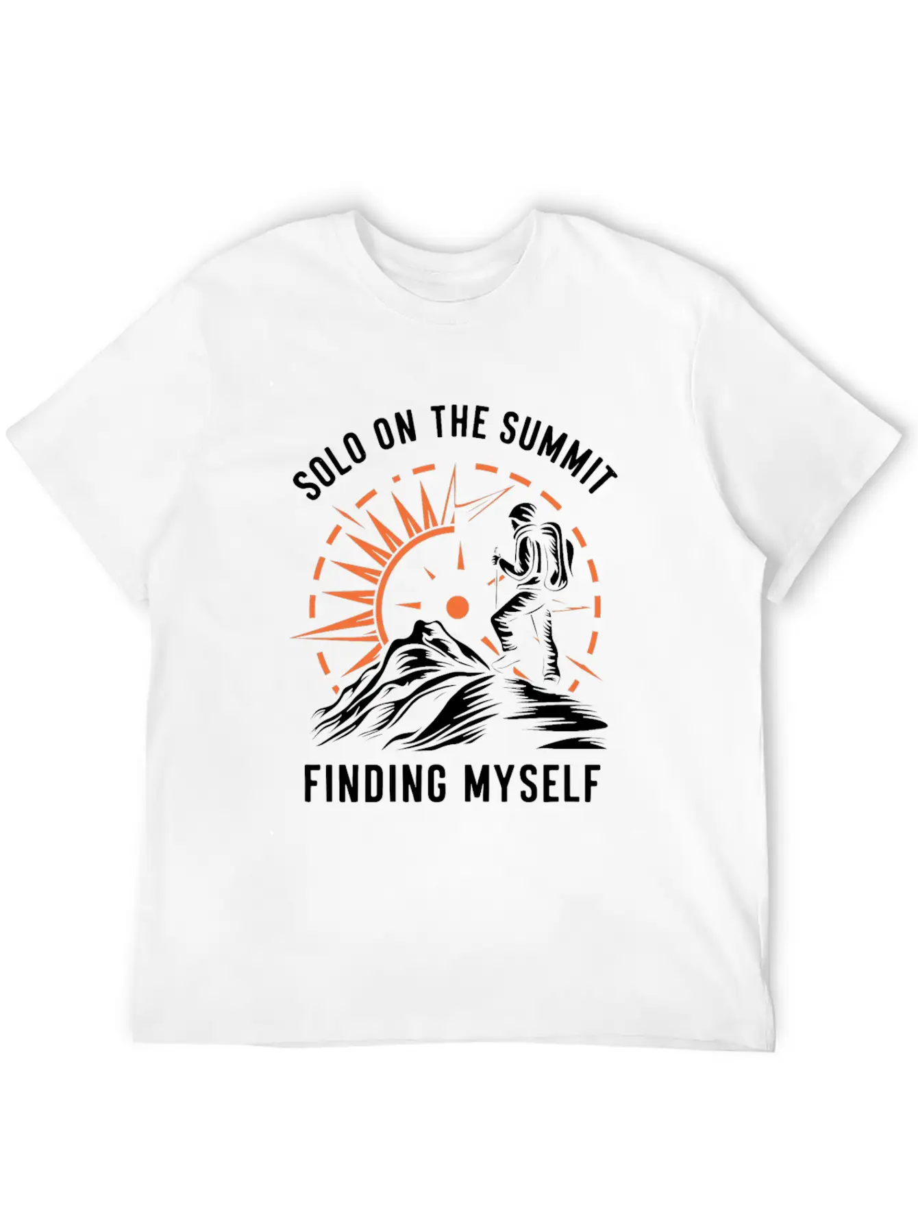 Solo On The Summit Finding Myself Solo Hiking Breathable Soft Cotton T-Shirt – Timeless Casual Look