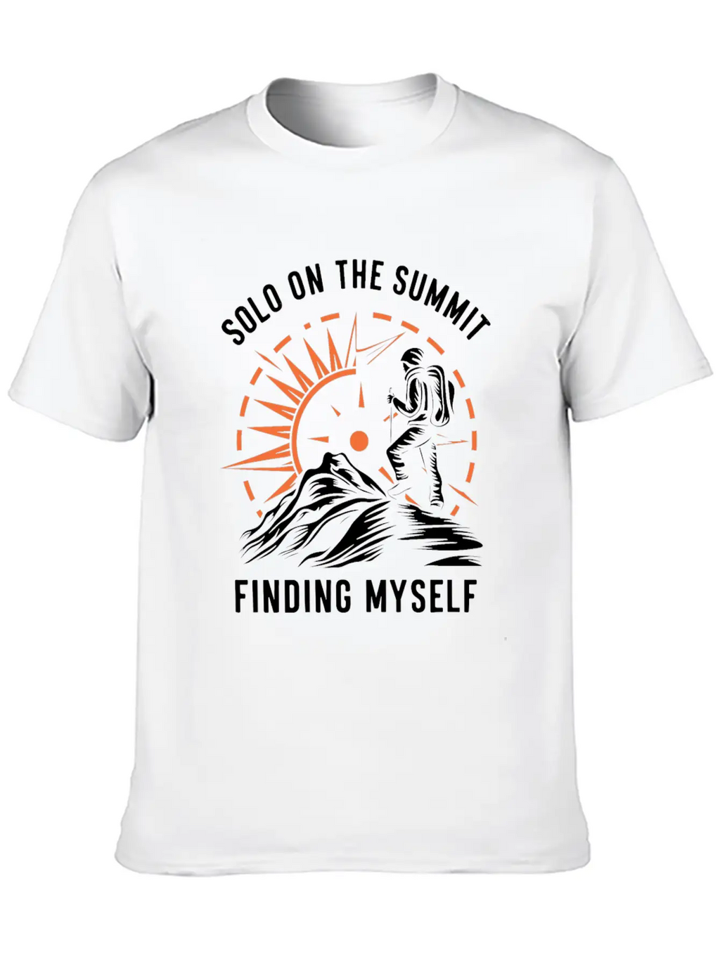 Solo On The Summit Finding Myself Solo Hiking Breathable Soft Cotton T-Shirt – Timeless Casual Look