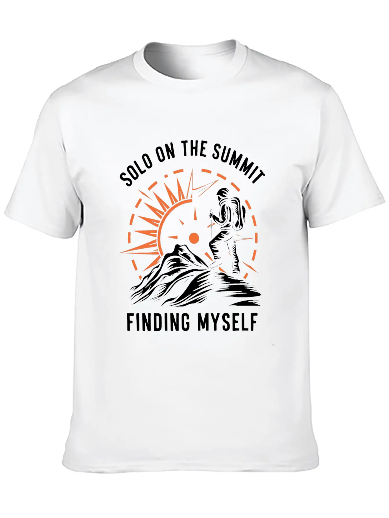 Solo On The Summit Finding Myself Solo Hiking Breathable Soft Cotton T-Shirt – Timeless Casual Look