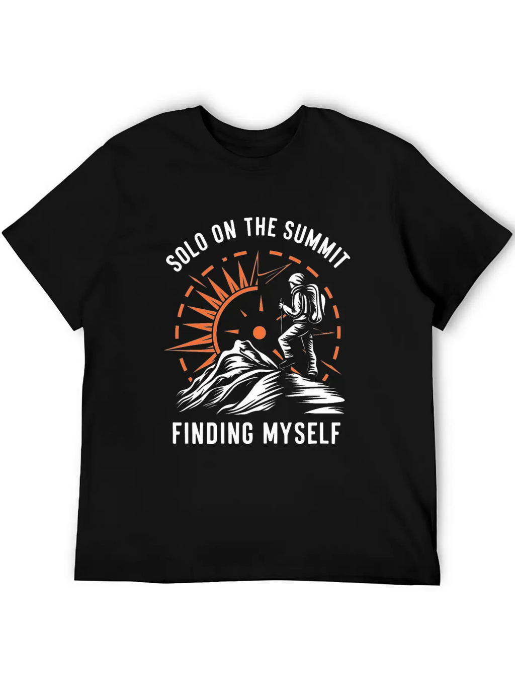 Solo On The Summit Finding Myself Solo Hiking Breathable Soft Cotton T-Shirt – Timeless Casual Look