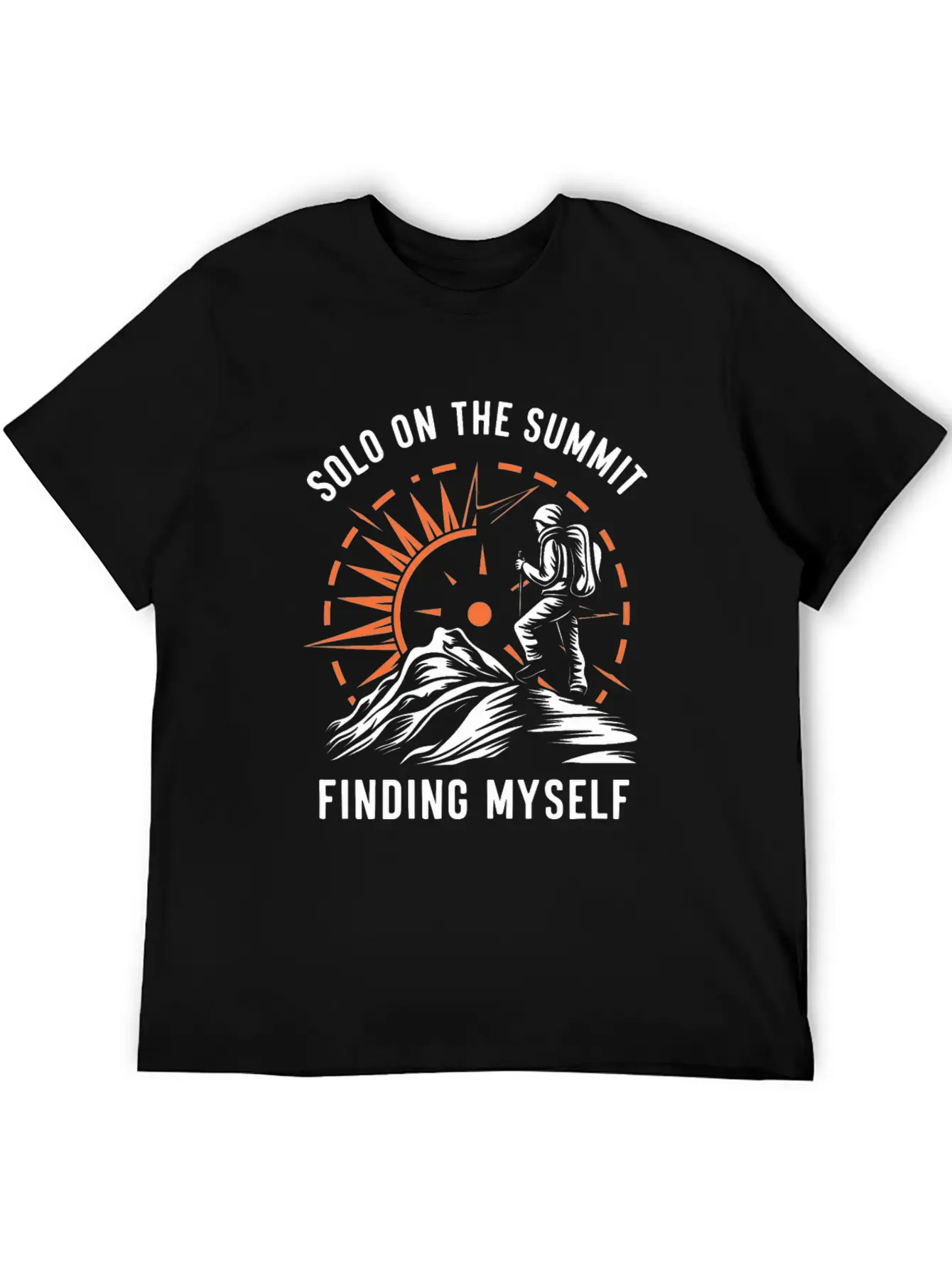 Solo On The Summit Finding Myself Solo Hiking Breathable Soft Cotton T-Shirt – Timeless Casual Look