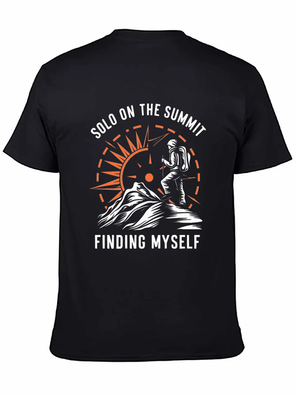 Solo On The Summit Finding Myself Solo Hiking Breathable Soft Cotton T-Shirt – Timeless Casual Look