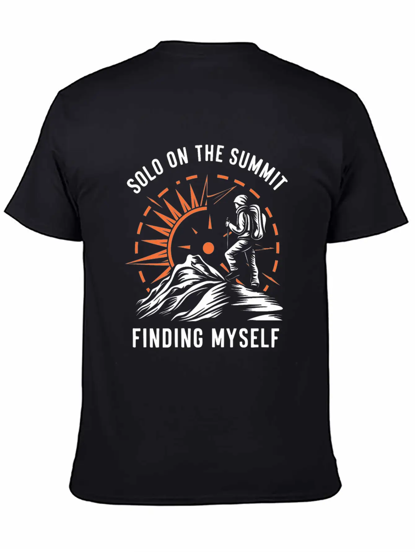 Solo On The Summit Finding Myself Solo Hiking Breathable Soft Cotton T-Shirt – Timeless Casual Look