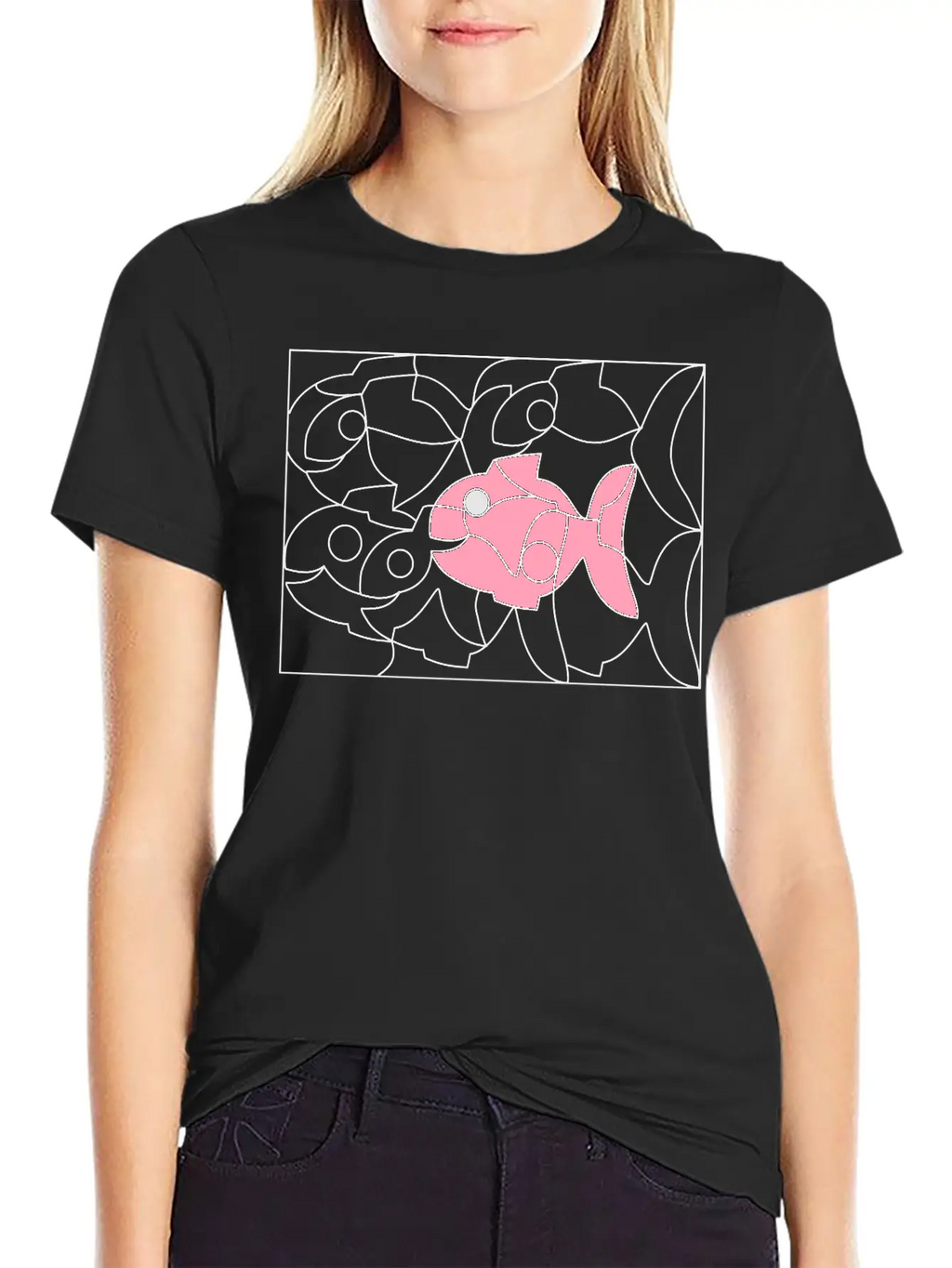 Solution Image Fish Unisex Short Sleeve Soft Cotton T-Shirt – Casual Everyday Wear
