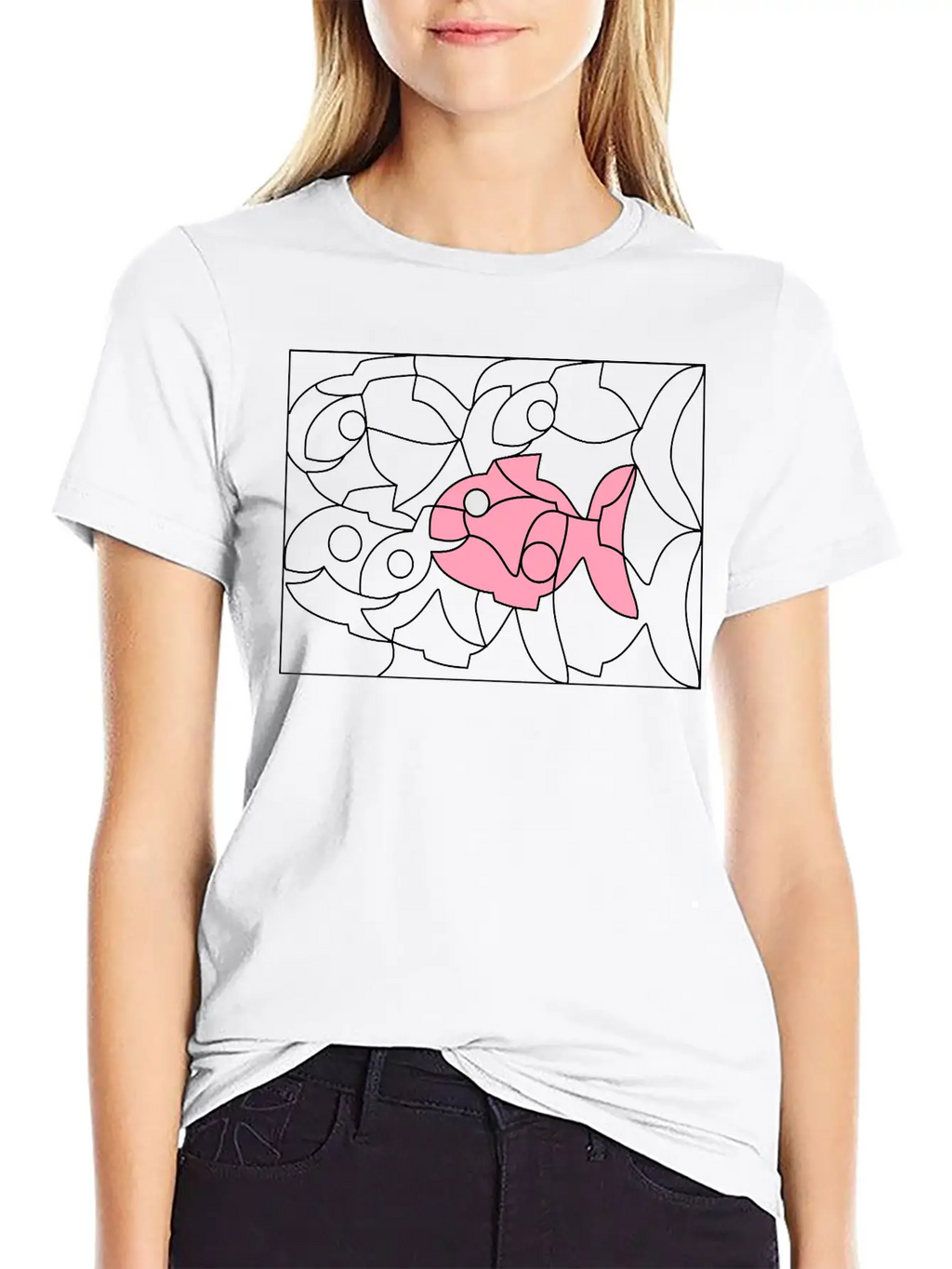 Solution Image Fish Unisex Short Sleeve Soft Cotton T-Shirt – Casual Everyday Wear