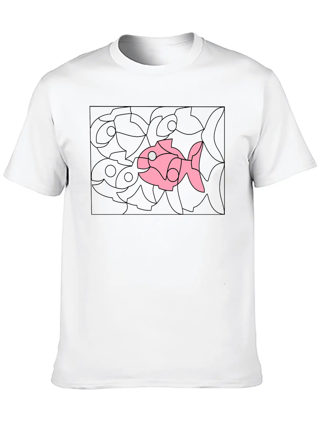Solution Image Fish Unisex Short Sleeve Soft Cotton T-Shirt – Casual Everyday Wear
