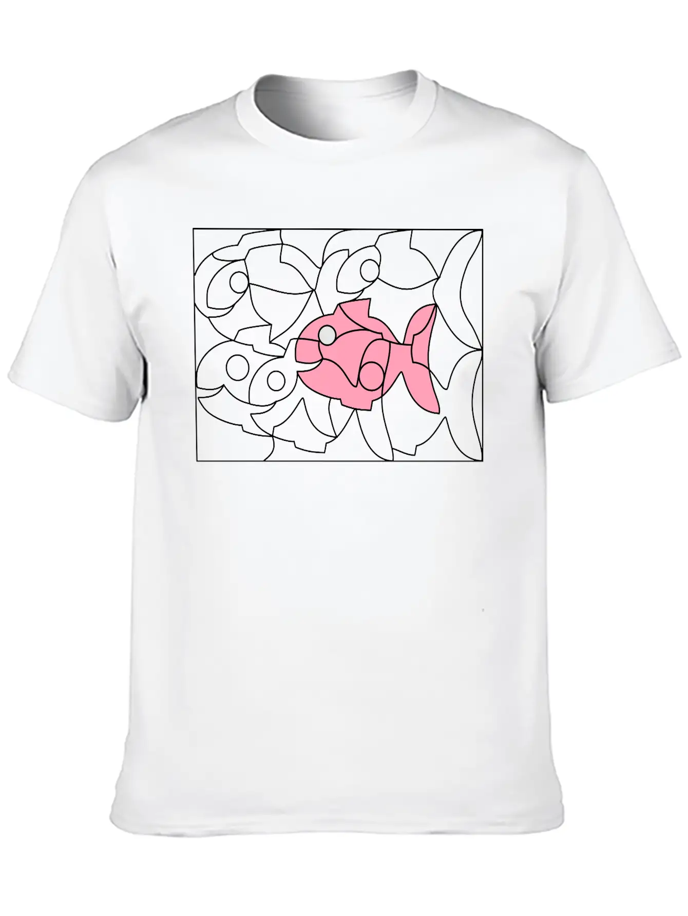 Solution Image Fish Unisex Short Sleeve Soft Cotton T-Shirt – Casual Everyday Wear
