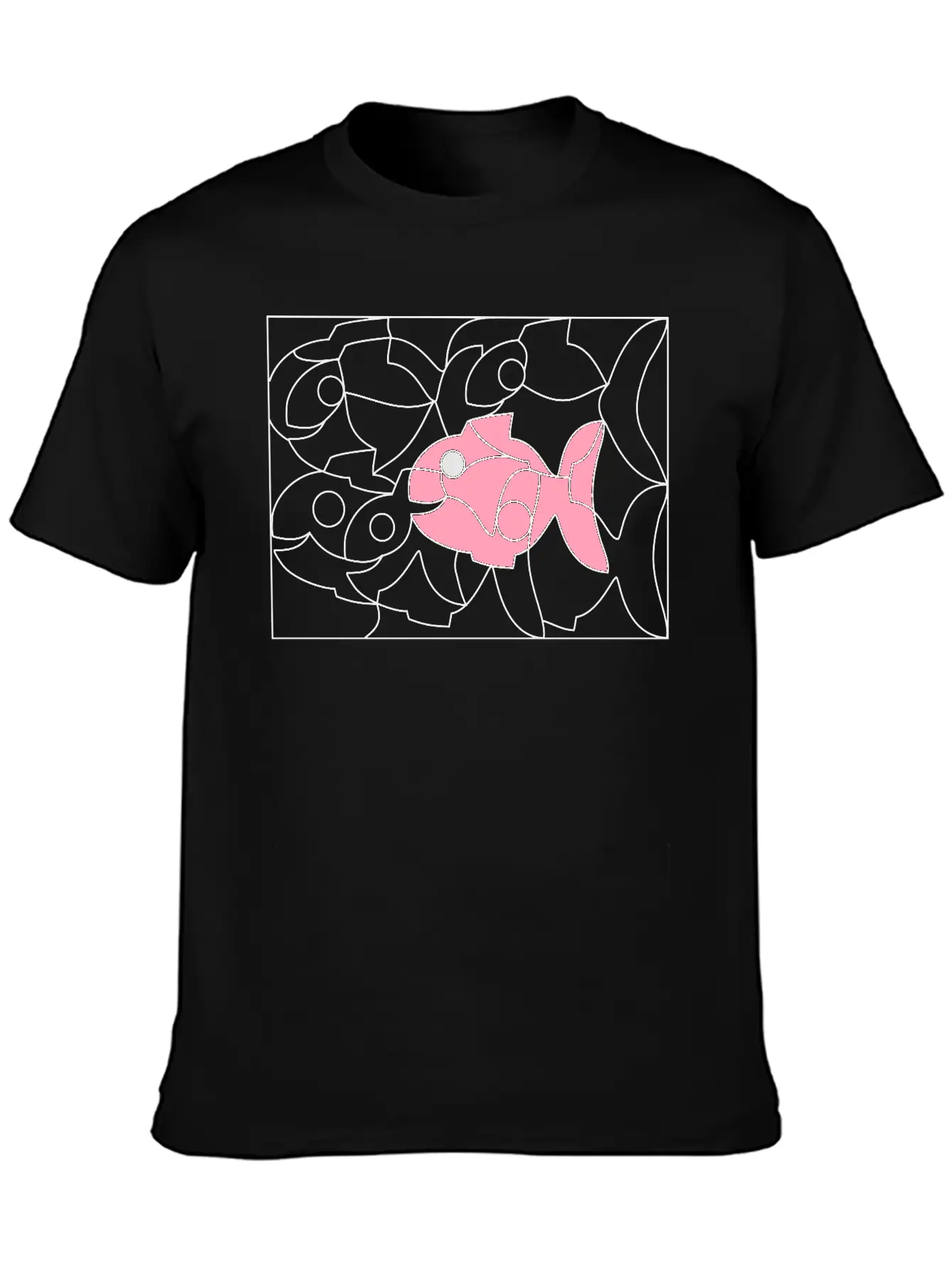 Solution Image Fish Unisex Short Sleeve Soft Cotton T-Shirt – Casual Everyday Wear