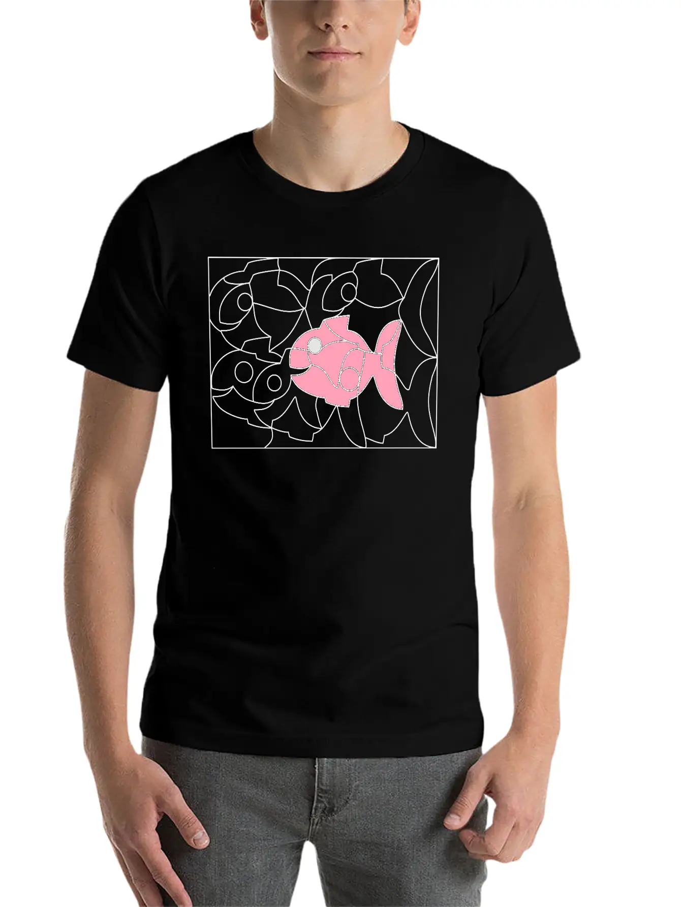 Solution Image Fish Unisex Short Sleeve Soft Cotton T-Shirt – Casual Everyday Wear