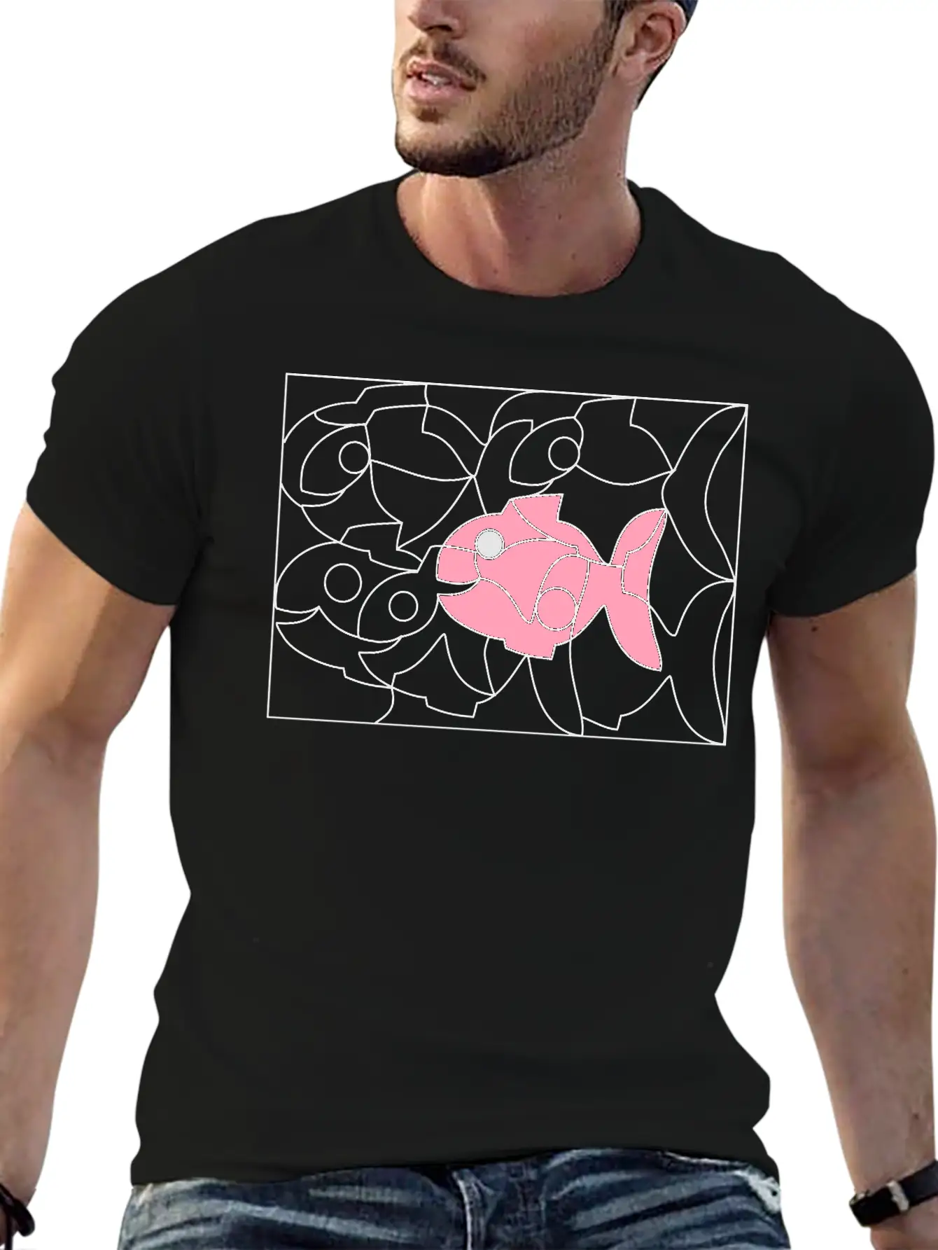 Solution Image Fish Unisex Short Sleeve Soft Cotton T-Shirt – Casual Everyday Wear