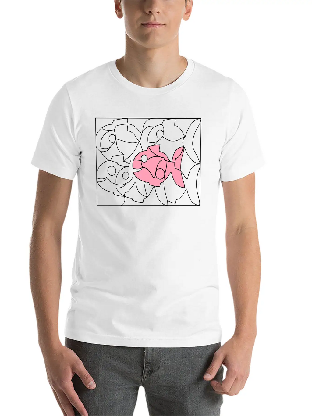 Solution Image Fish Unisex Short Sleeve Soft Cotton T-Shirt – Casual Everyday Wear