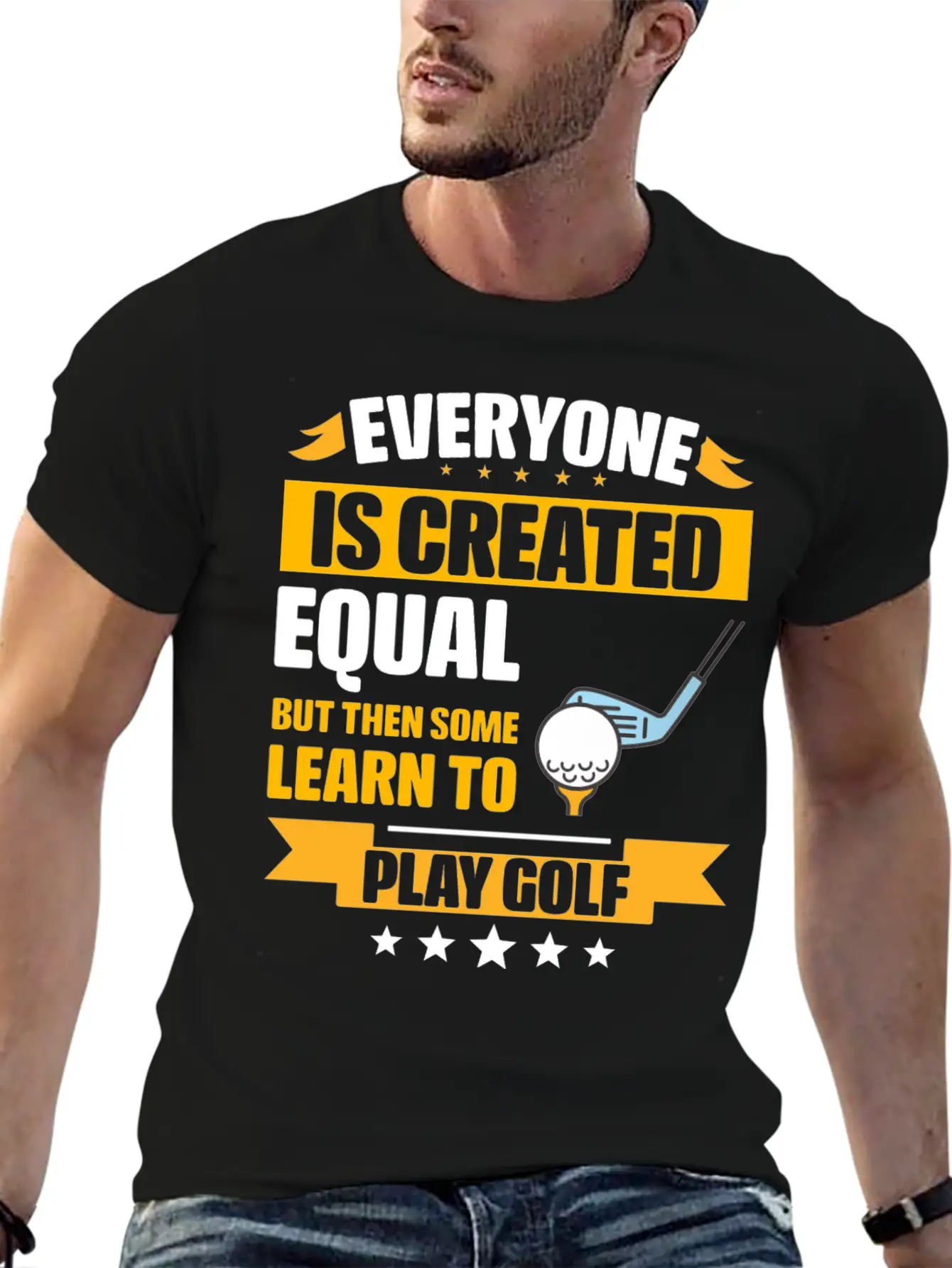 Some Learn To Play Golf Funny Unisex Short Sleeve Soft Cotton T-Shirt – Casual Everyday Wear