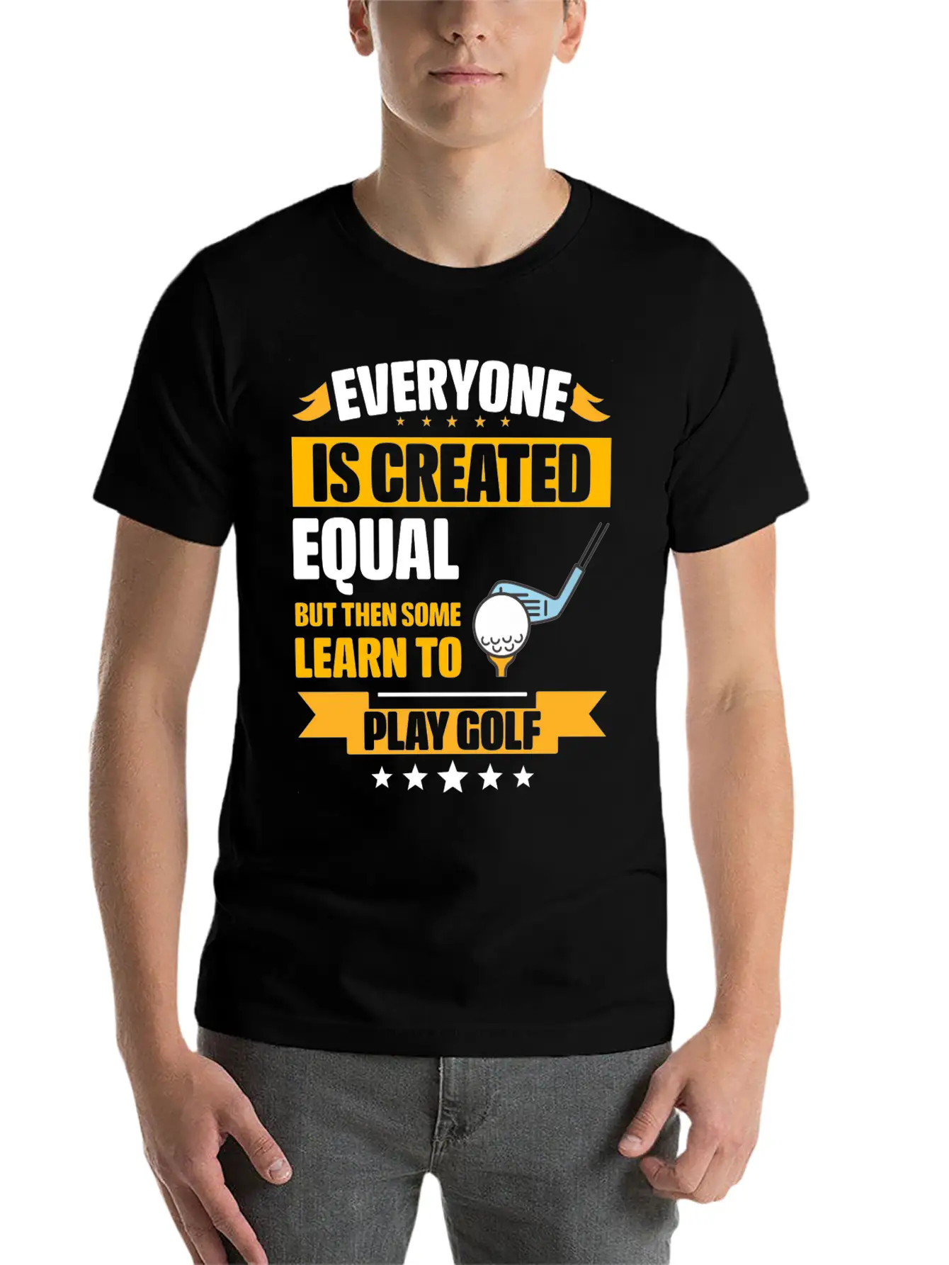 Some Learn To Play Golf Funny Unisex Short Sleeve Soft Cotton T-Shirt – Casual Everyday Wear