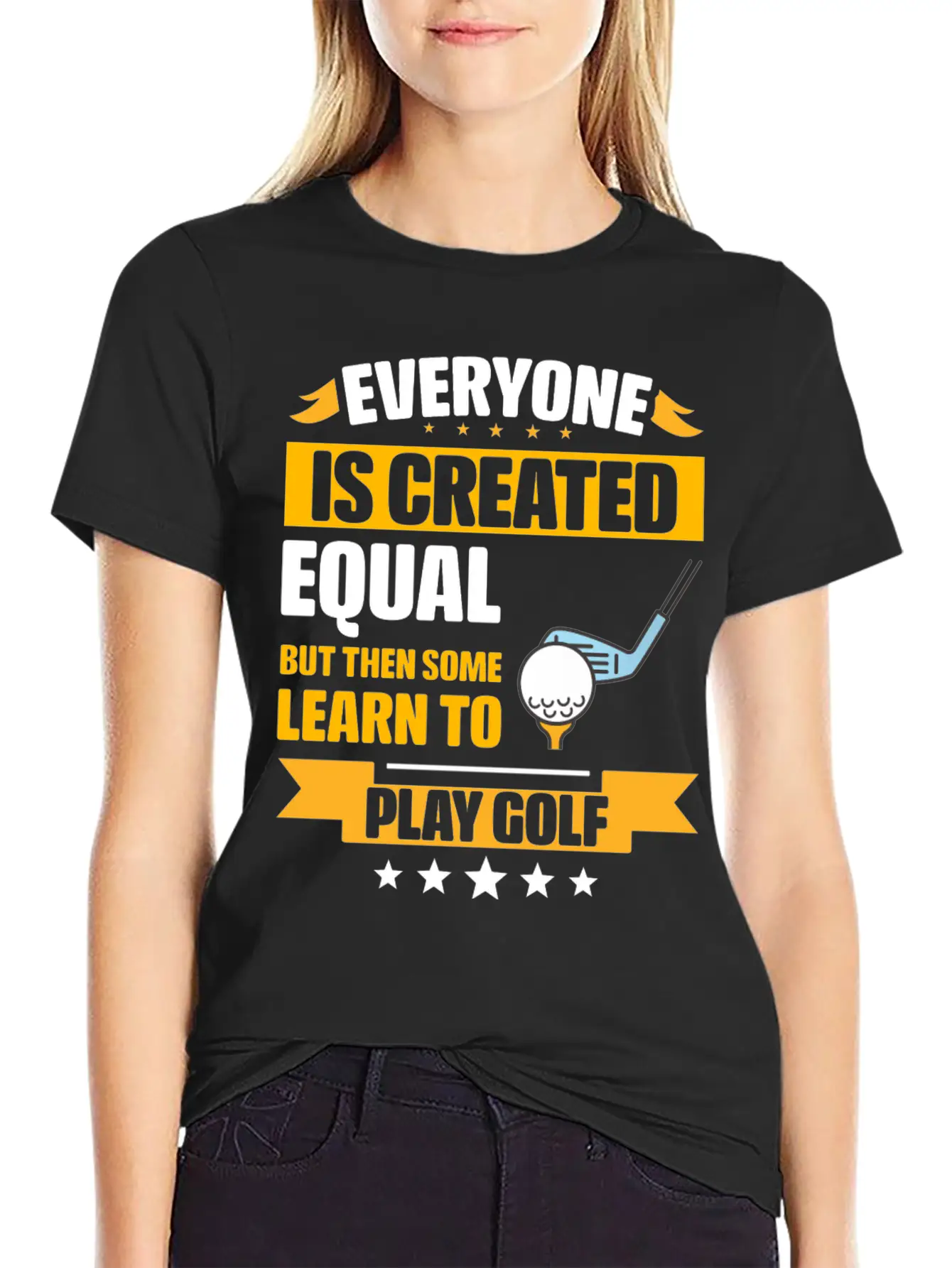 Some Learn To Play Golf Funny Unisex Short Sleeve Soft Cotton T-Shirt – Casual Everyday Wear