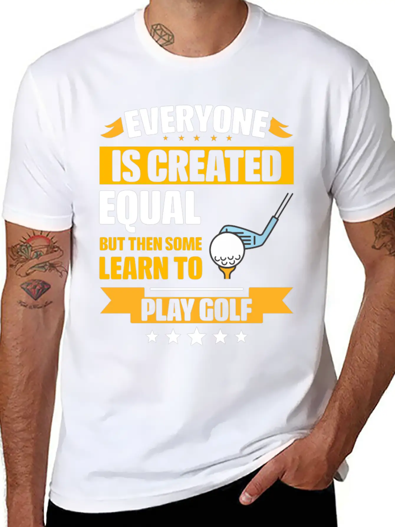 Some Learn To Play Golf Funny Unisex Short Sleeve Soft Cotton T-Shirt – Casual Everyday Wear