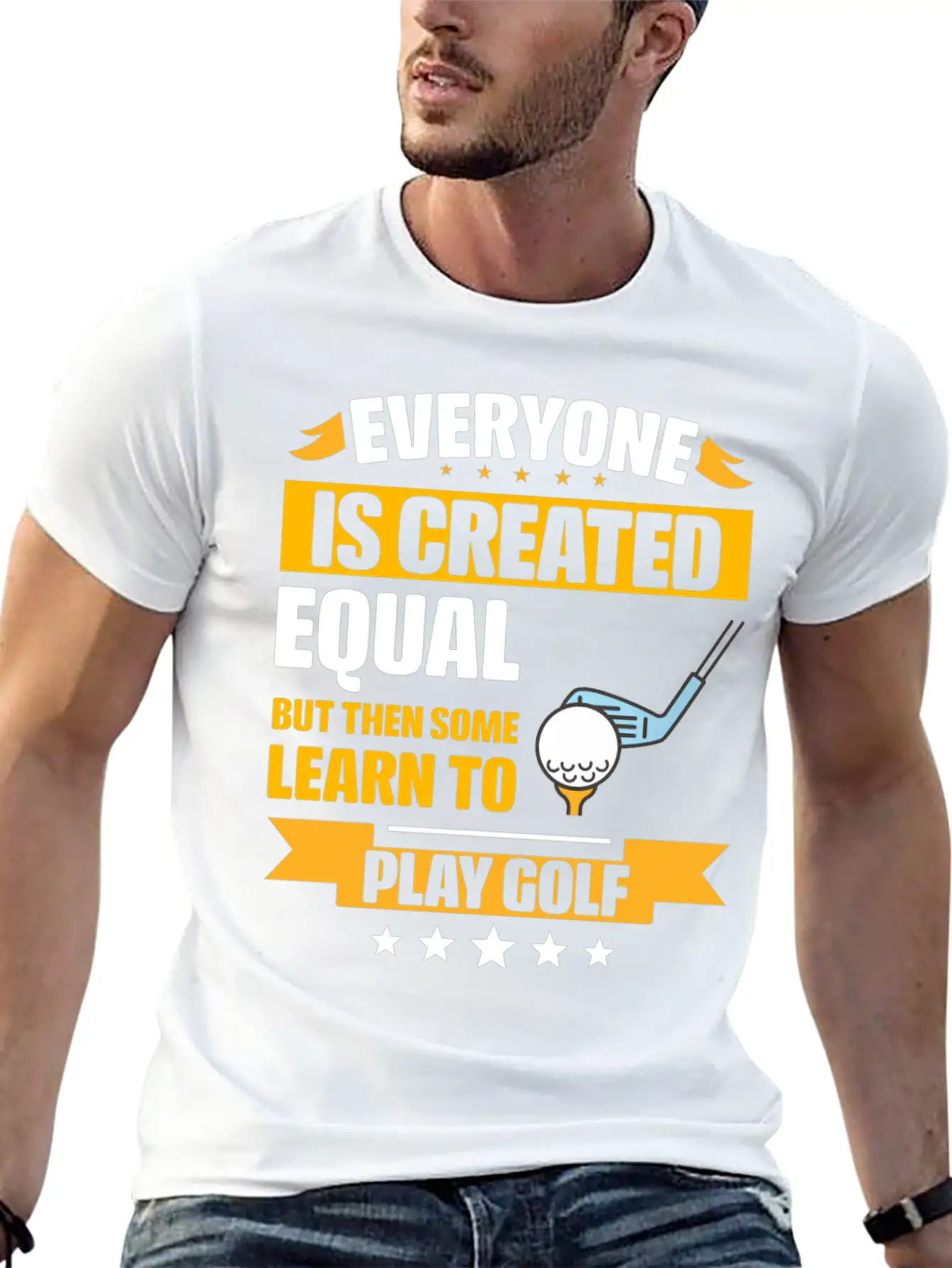 Some Learn To Play Golf Funny Unisex Short Sleeve Soft Cotton T-Shirt – Casual Everyday Wear